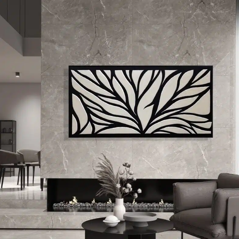 Black/White Tree Handmade-Oil Painted Framed Art