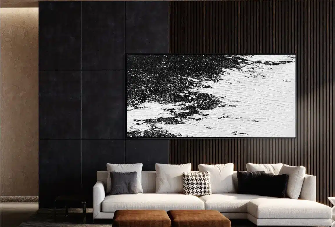 Black/White1 Handmade-Oil Painted Framed Art