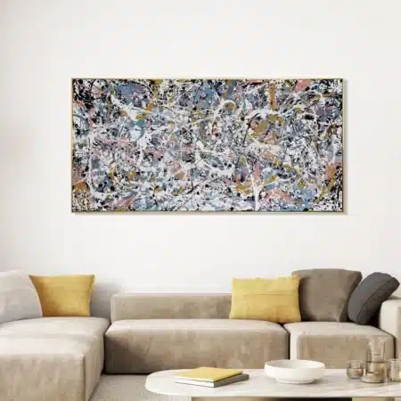 Scattered Grey Handmade Oil Painted Framed Art 1 1