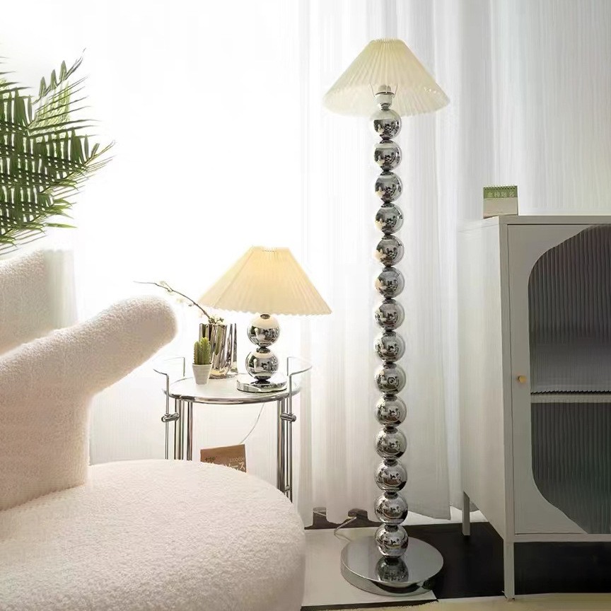 Lights Floor Lamp Ball White 2 Lights Floor Lamp Ball White - Image 2