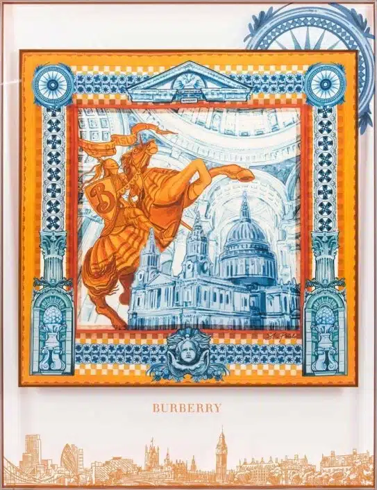 Ty Art Acrylic Hermes Scarf Blue