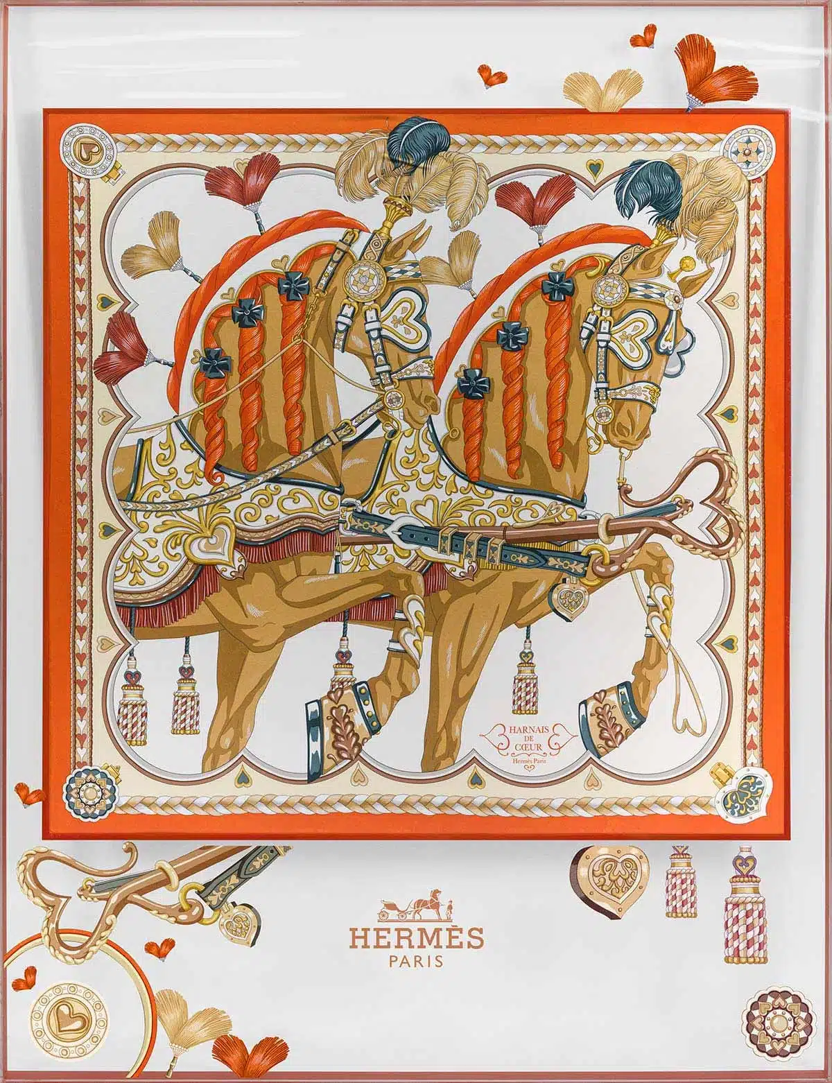 Ty Art Acrylic Hermes Scarf Orange