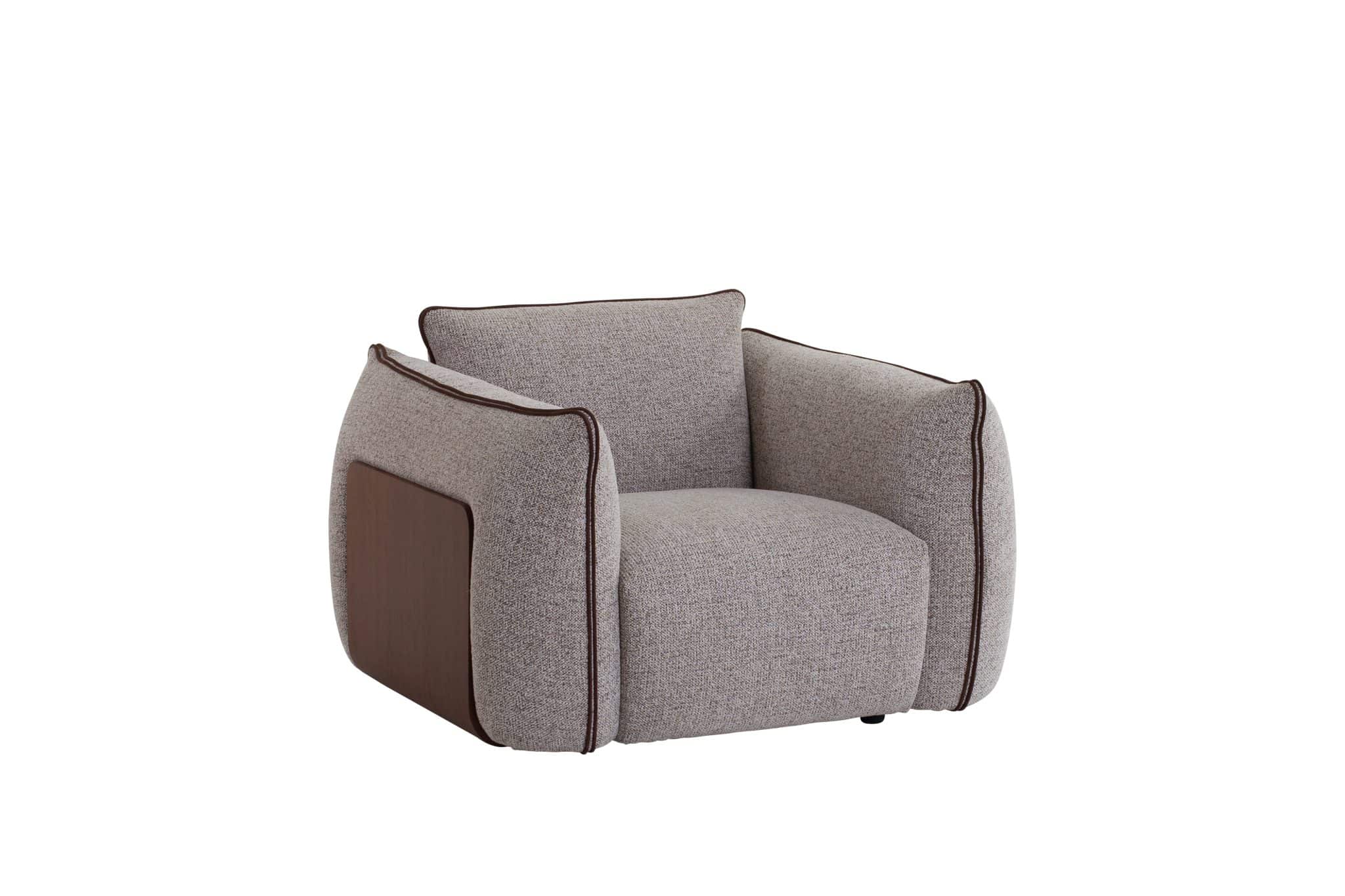 Single Fabric Khaki Wood White