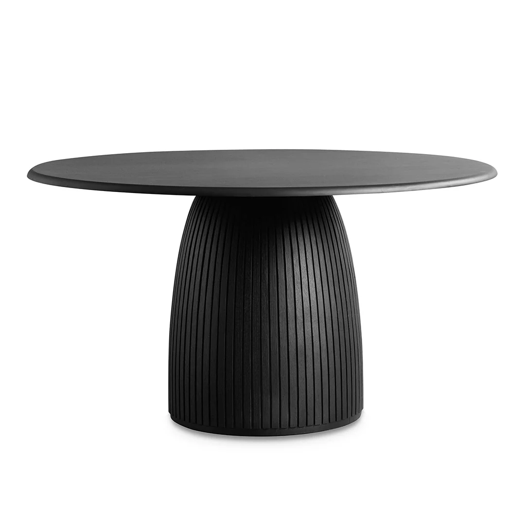 CDT8234-DW 1.4m Round Dining Table – Full Black