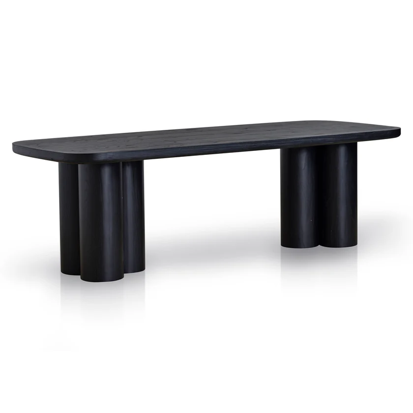 CDT8414-NI 2.4m Elm Dining Table – Full Black