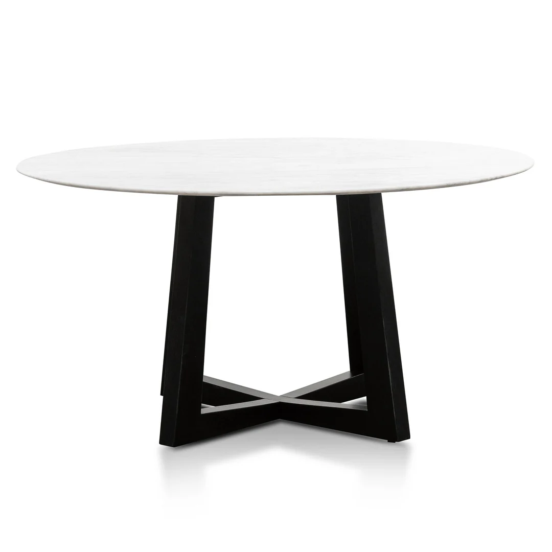 CDT6214-SD 1.5m Round Marble Dining Table – Black