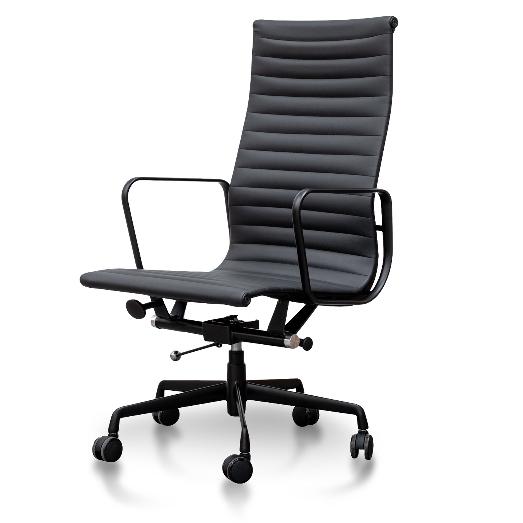 Executive Leather Office Chair – Full Black