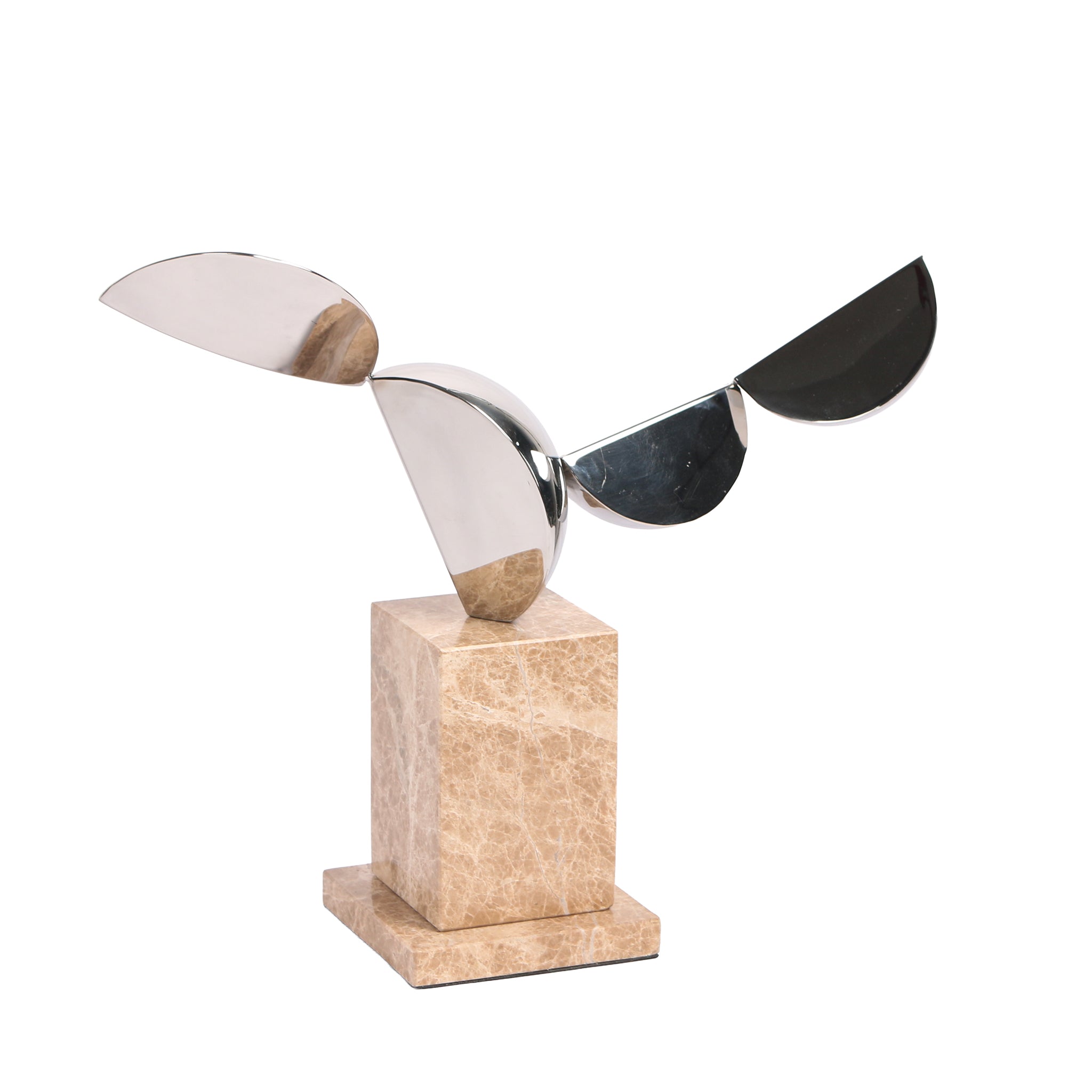 Silver Winged Sculpture – Beige