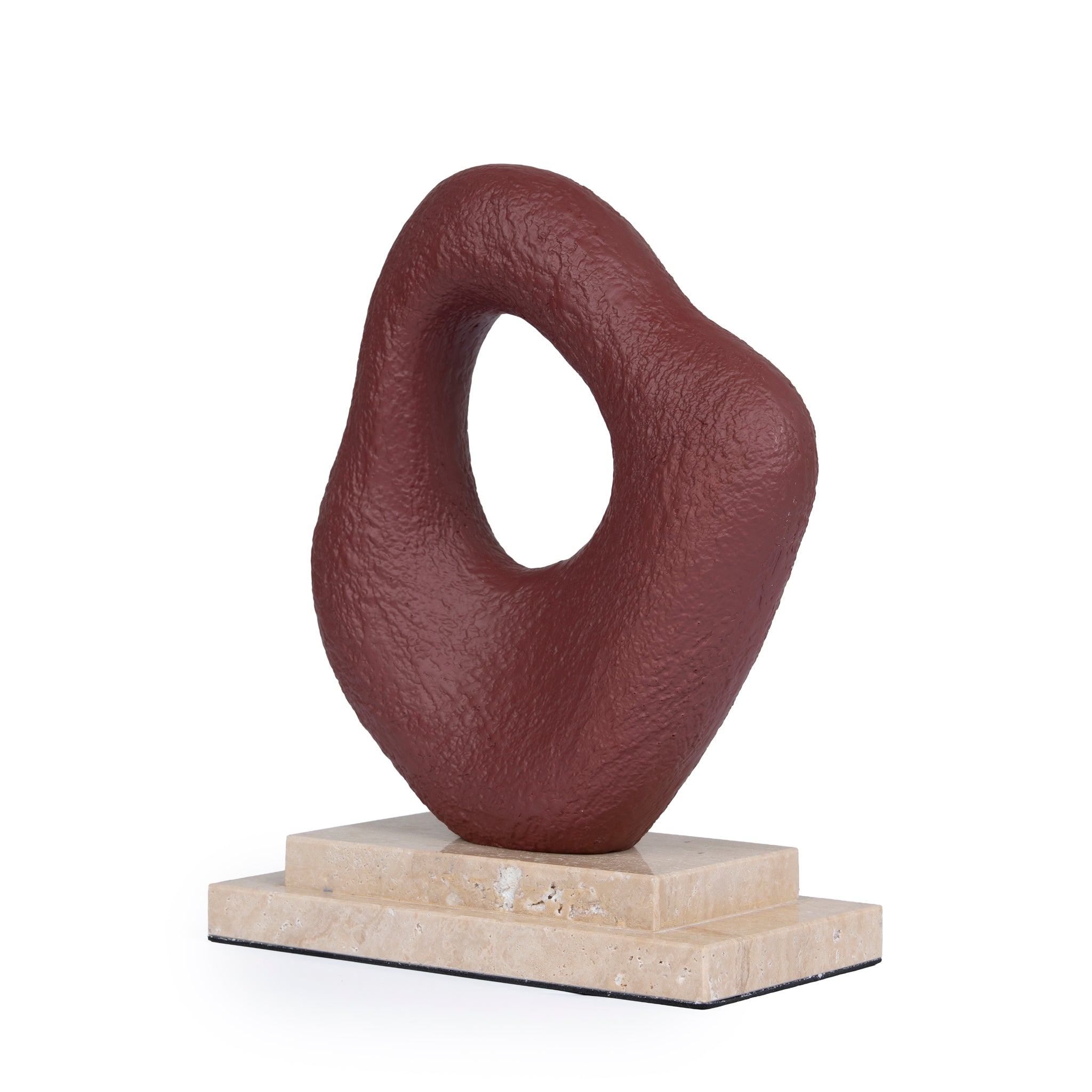 Organic Shape Marble Sculpture – Maroon