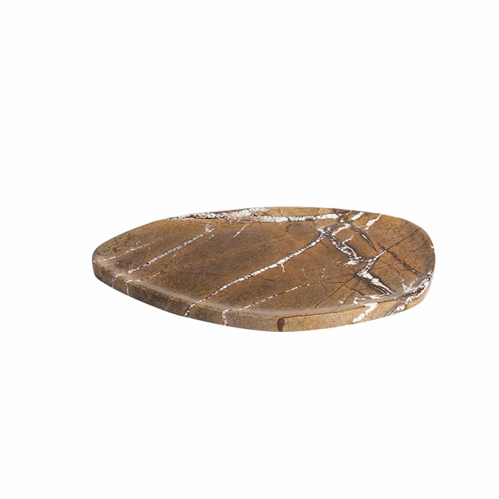 Leaf Shaped Marble Plate – Coffee