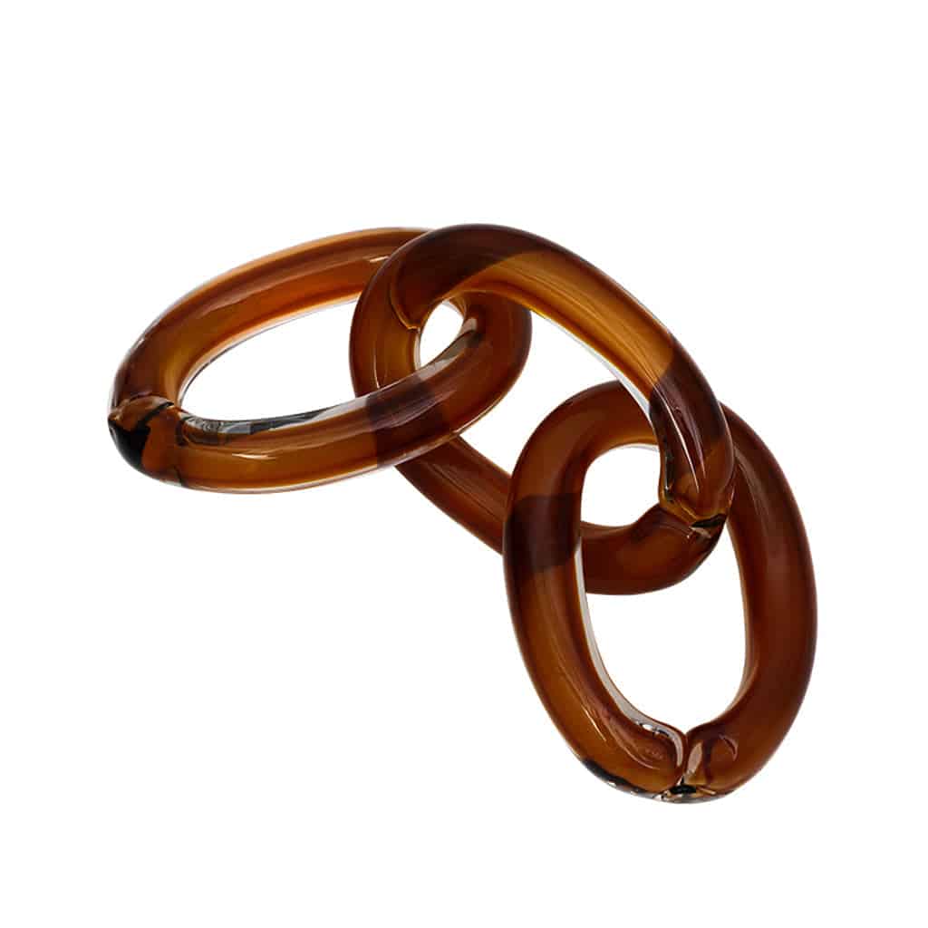 Handmade Glass Three Ring - Tea Color — view 1