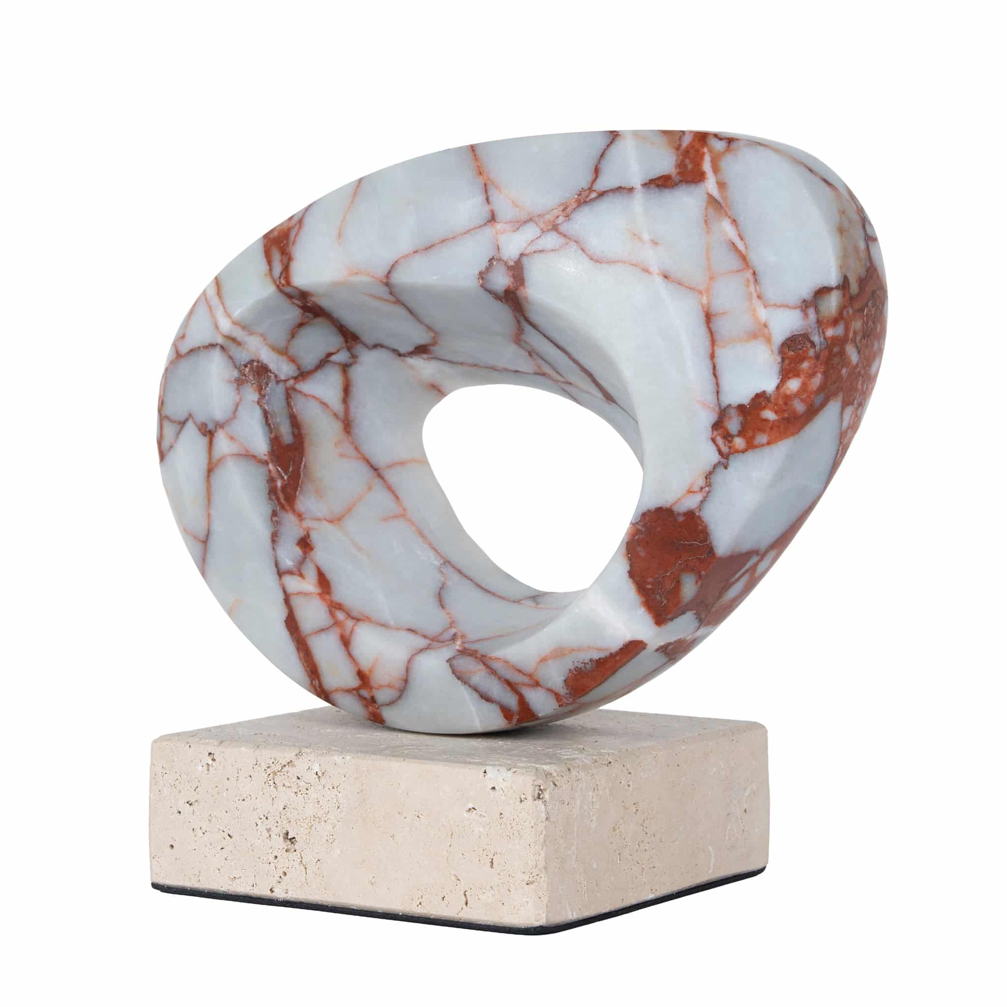 Halo Marble Sculpture – Bulgari Red