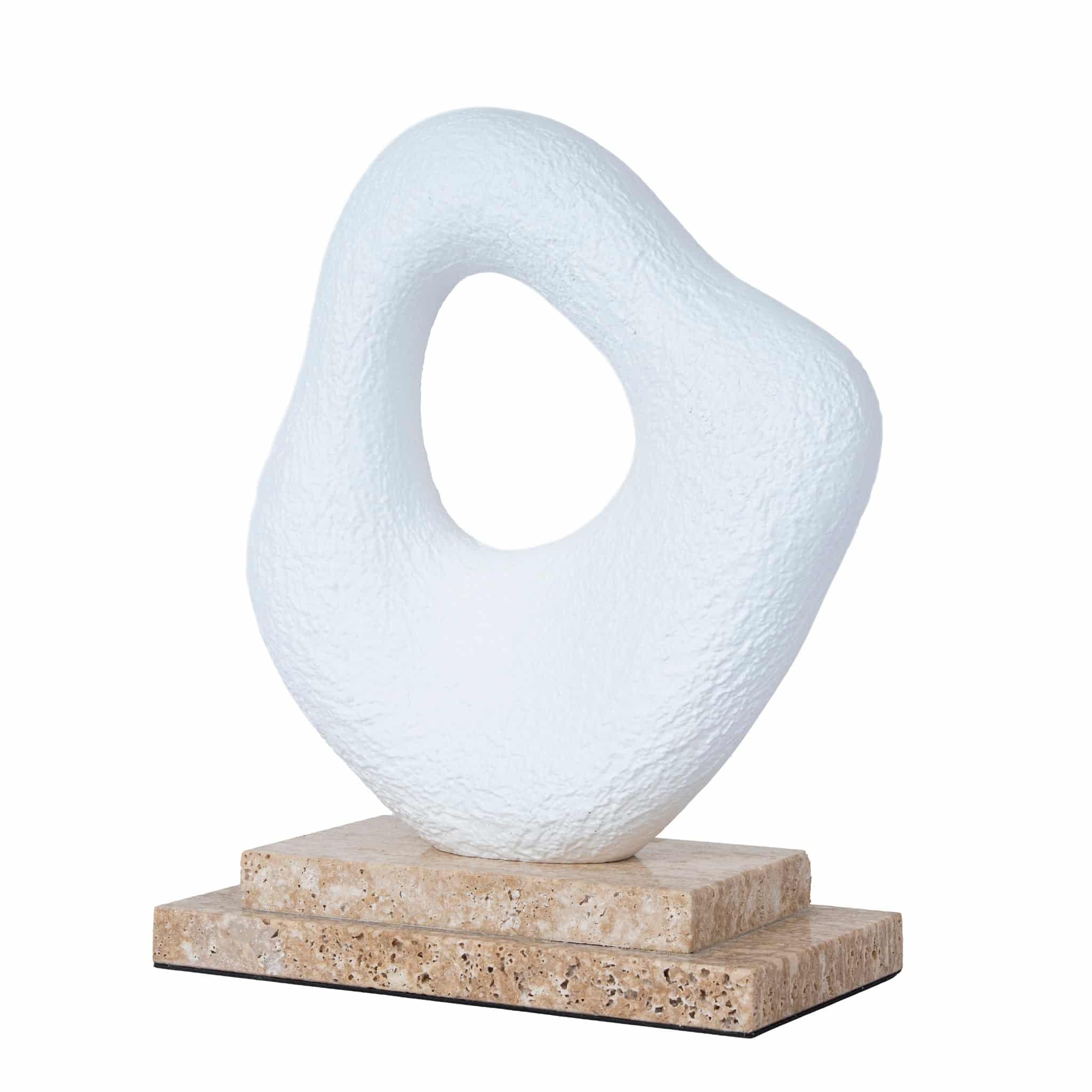 Organic Shape Marble Sculpture – Clay White