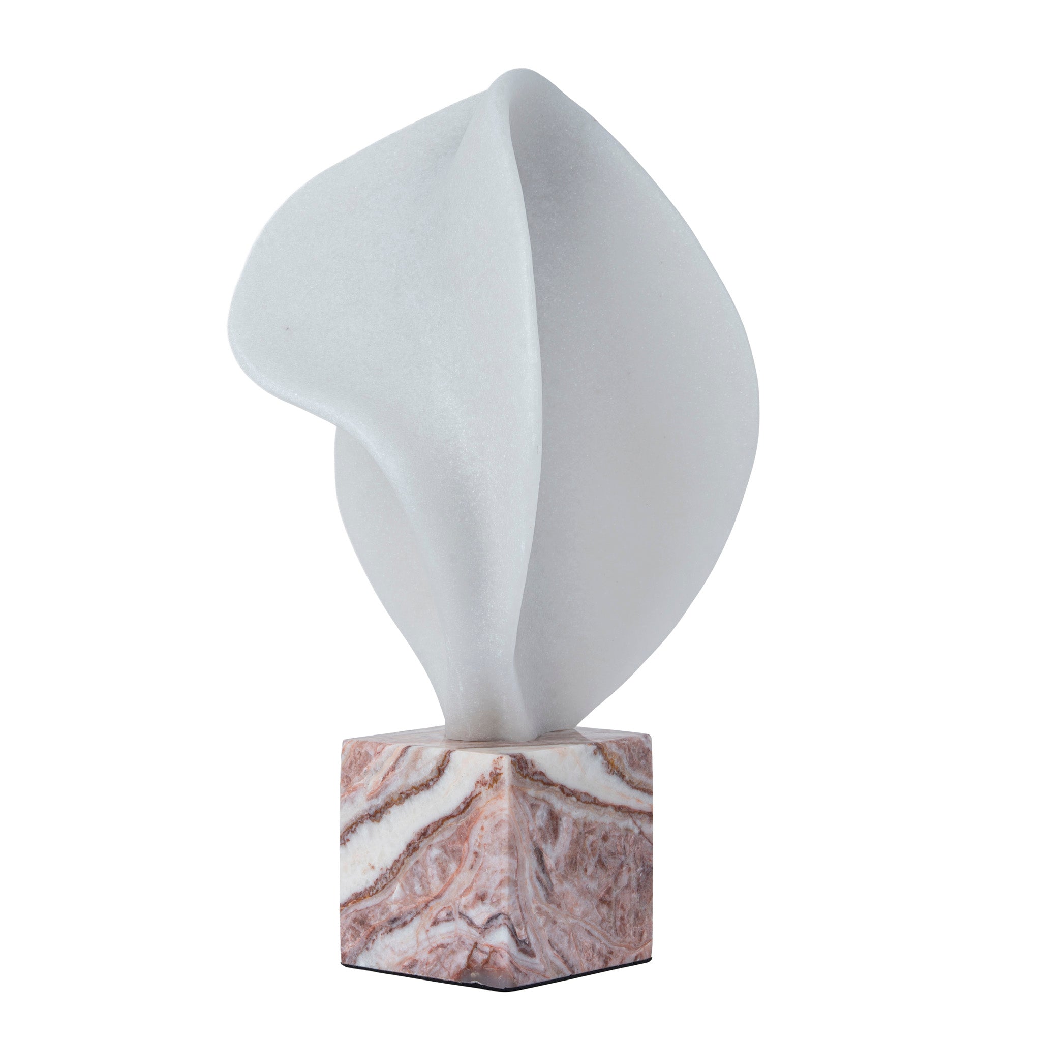 Geometric Marble Sculpture – Red Ochre