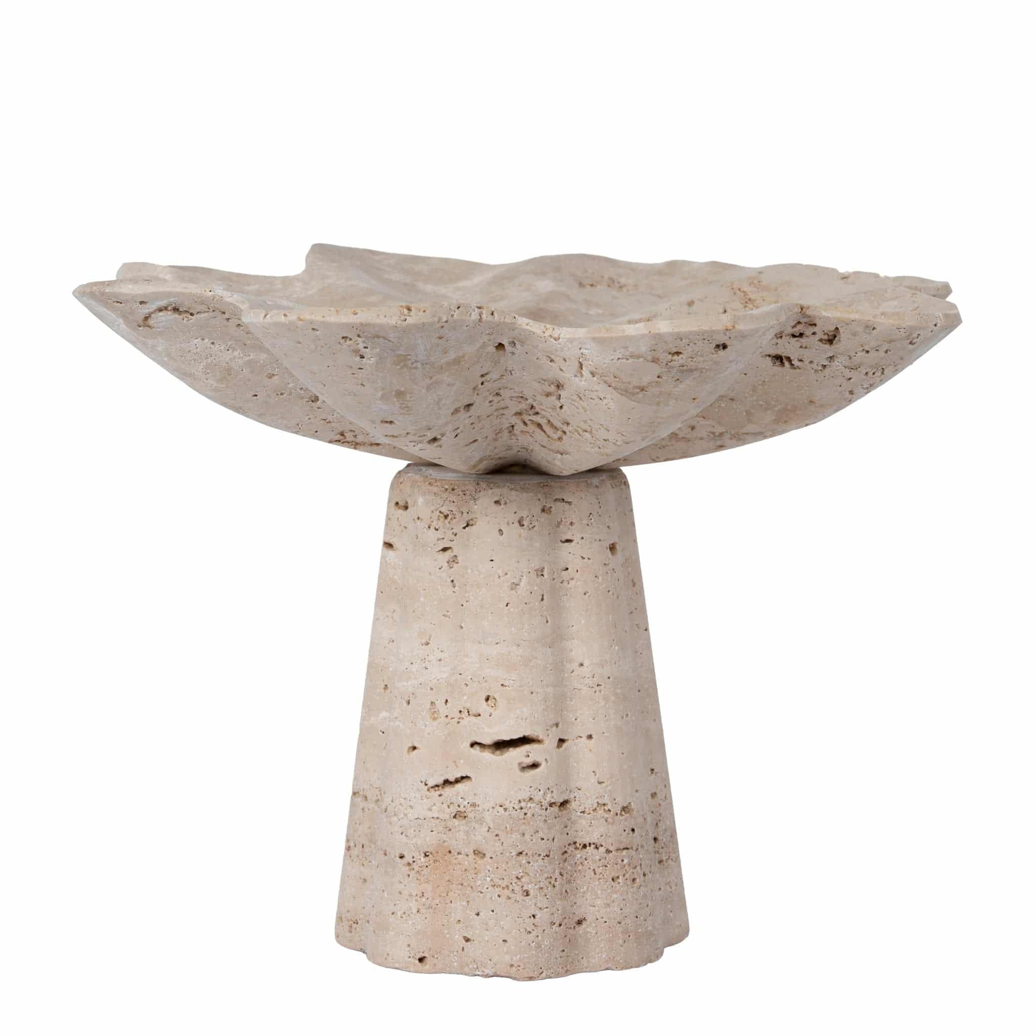 Petal Shaped Travertine Vase – Beige