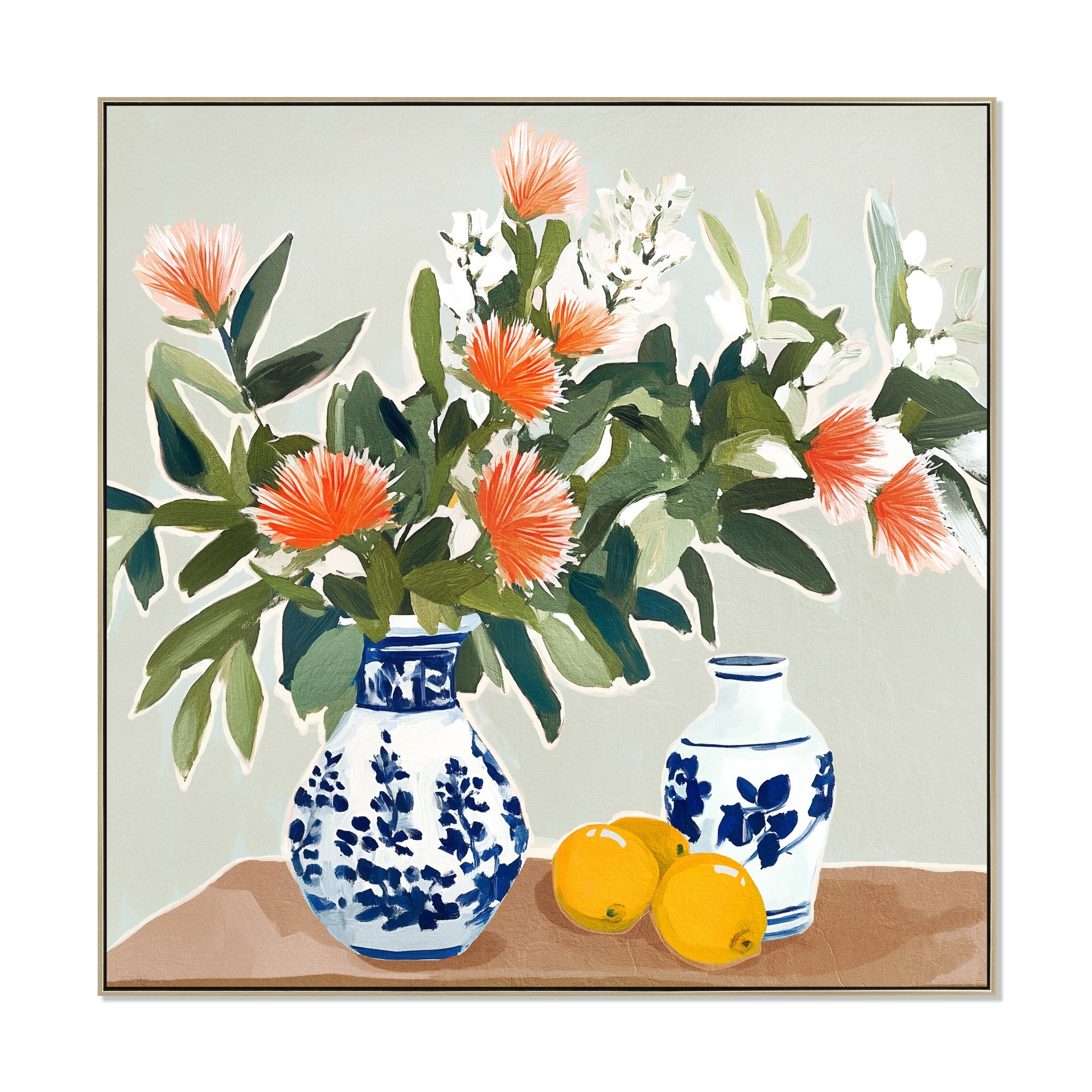 80 x 80cm Framed Canvas – Natural (Design 12230)