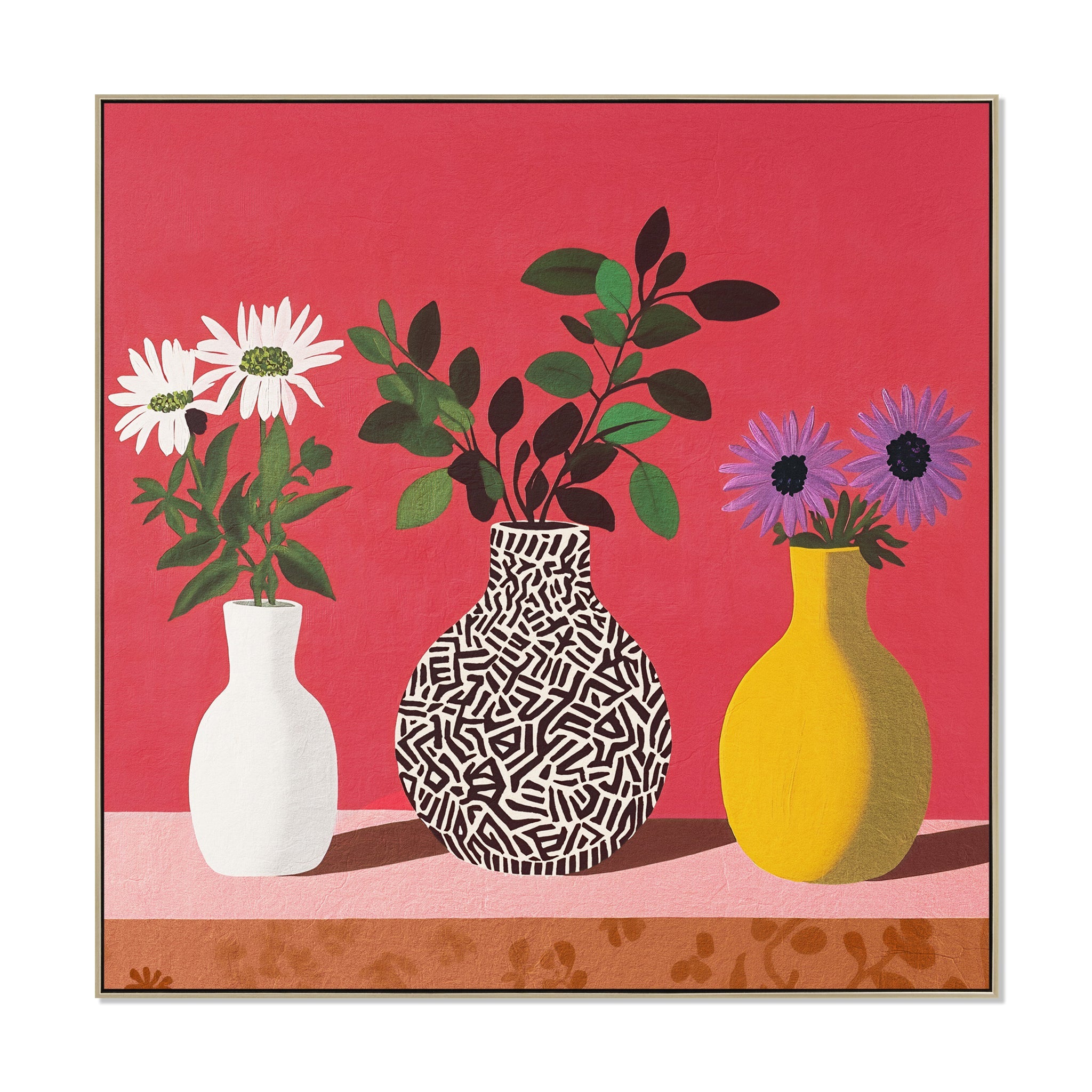 40 x 40cm Framed Canvas – Natural