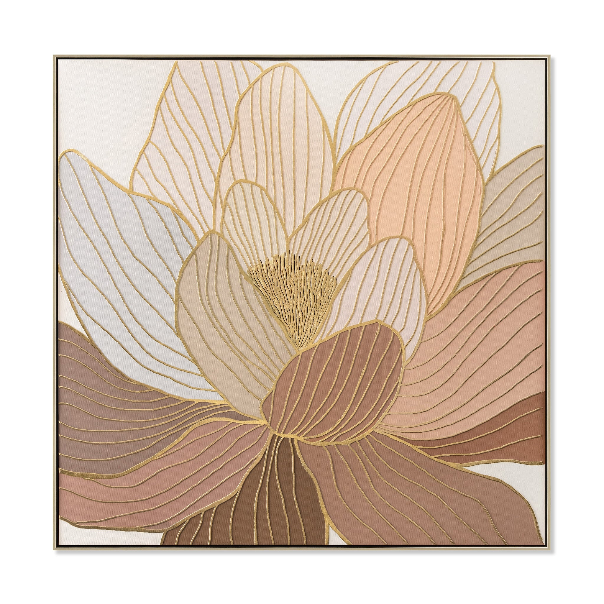 80 x 80cm Framed Canvas – Natural (Design 12235)