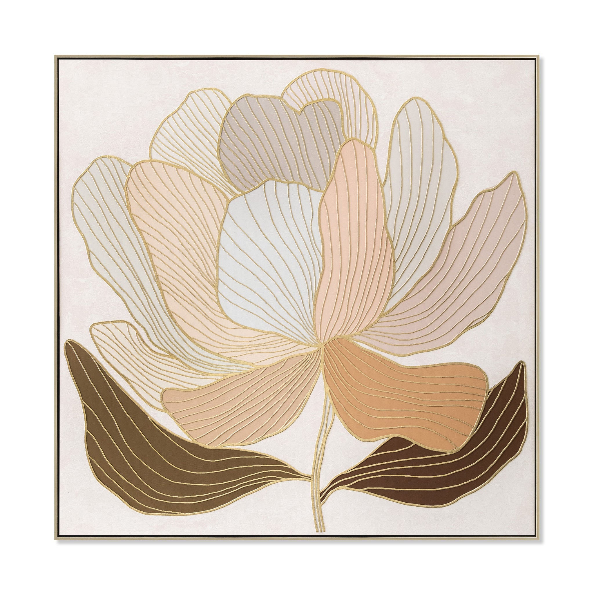 80 x 80cm Framed Canvas – Natural (Design 12236)