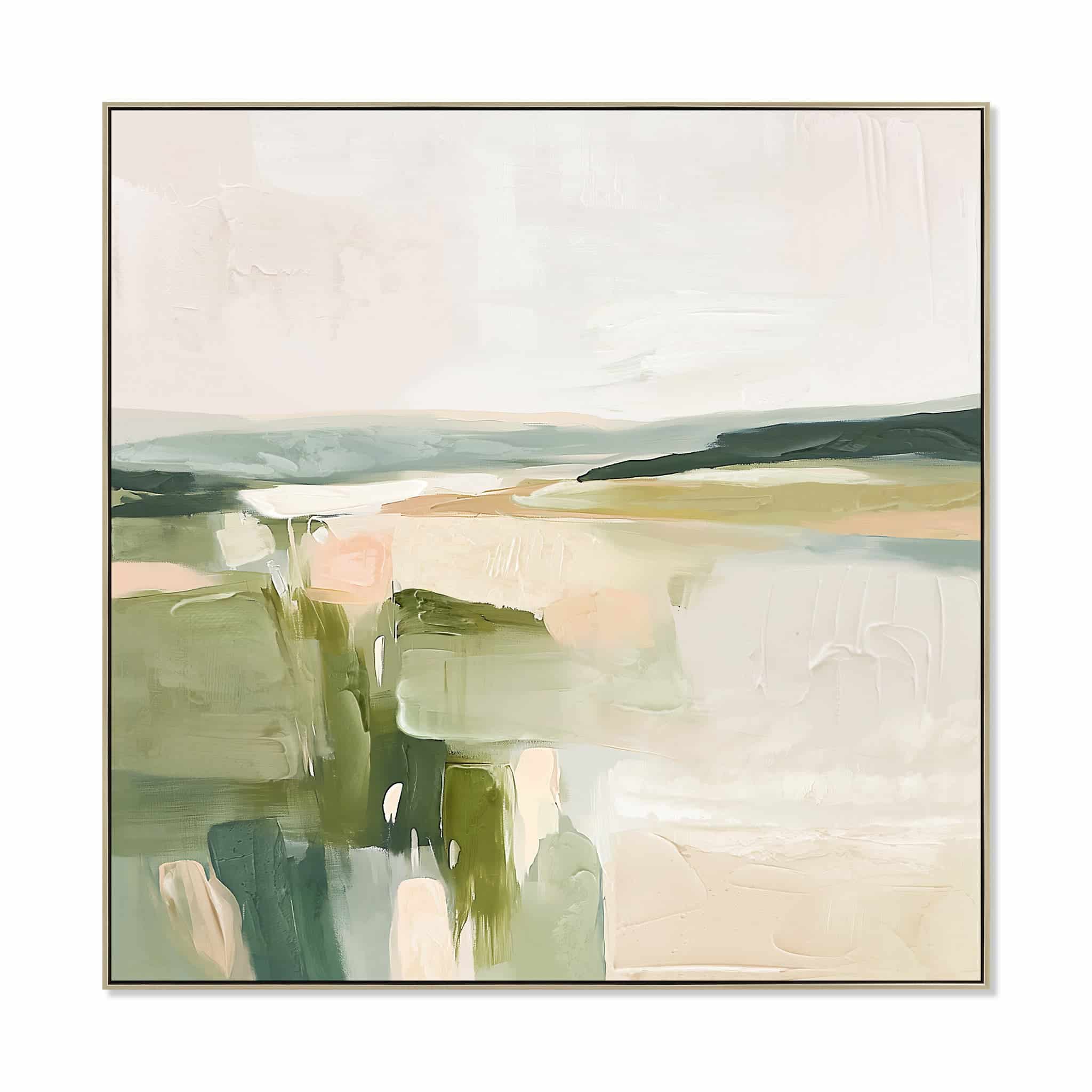 80 x 80cm Framed Canvas – Natural – CLO series