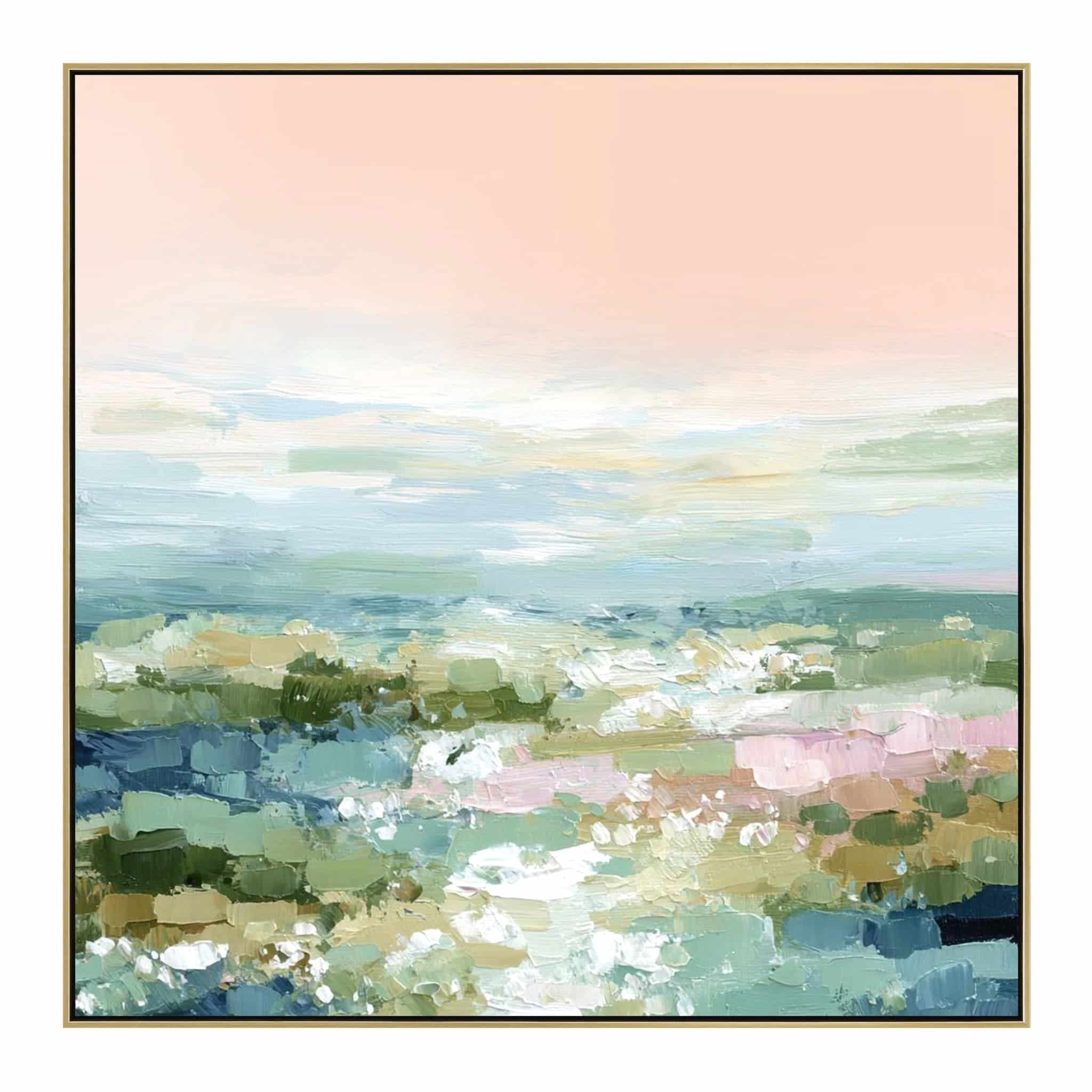 100 x 100cm Framed Canvas – Light Natural