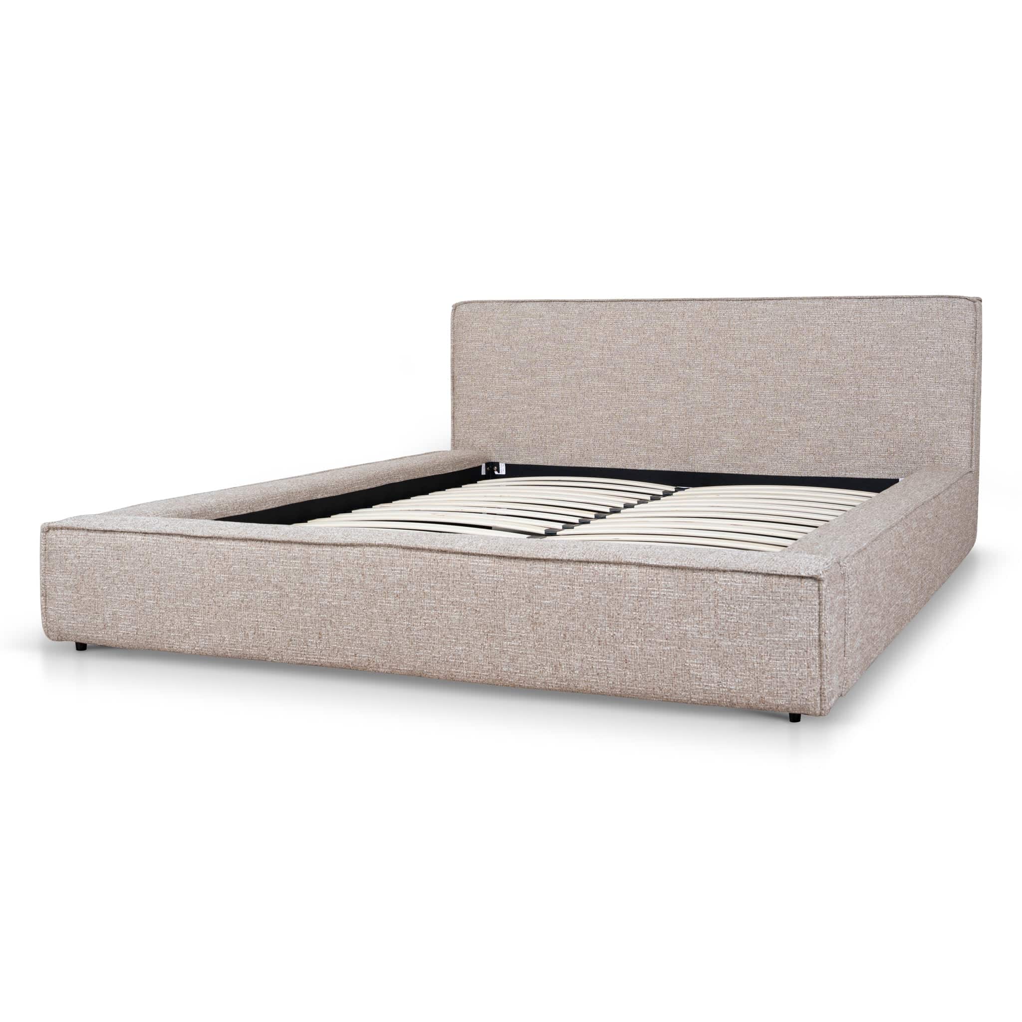 Queen Bed Frame – Stonish Beige (188cm (W) x 238cm (D) x 85cm (H))