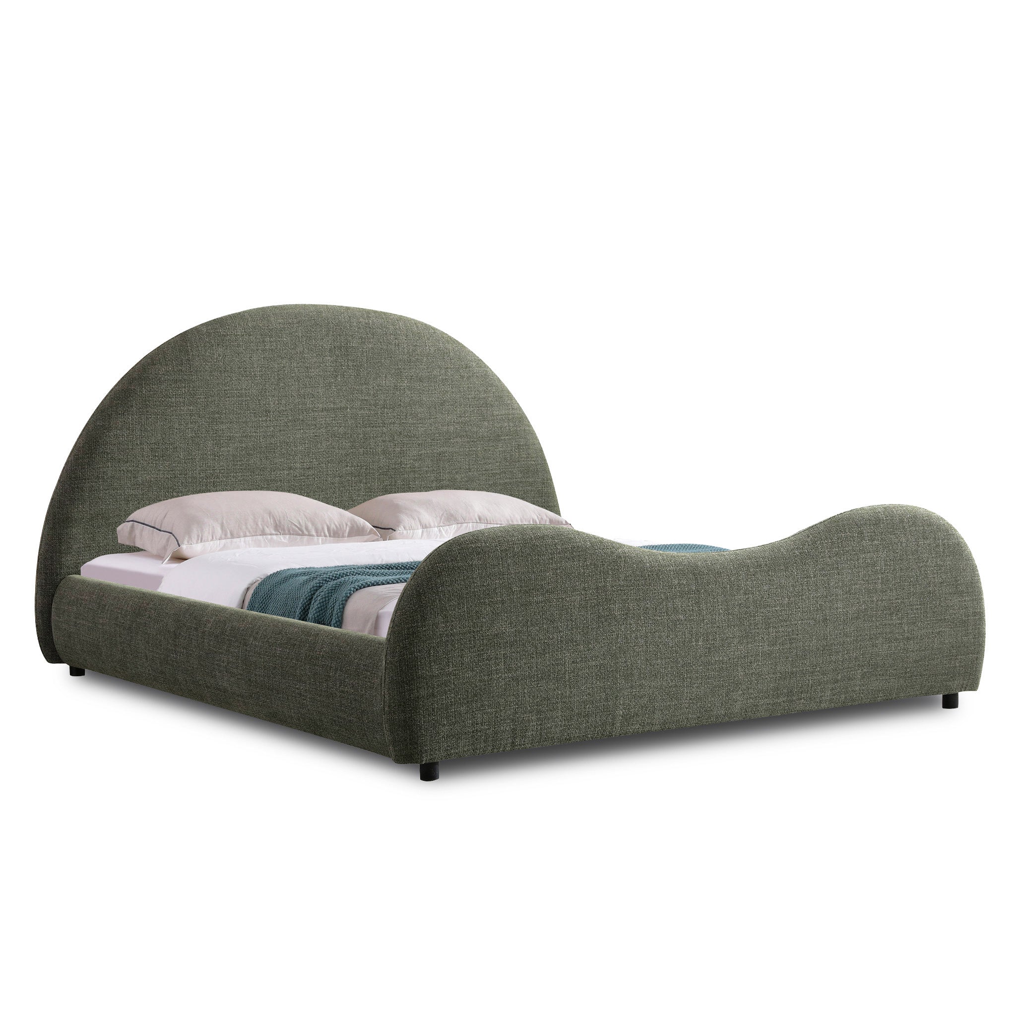 King Bed – Kaitoke Green (203cm (W) x 228cm (D) x 122cm (H))