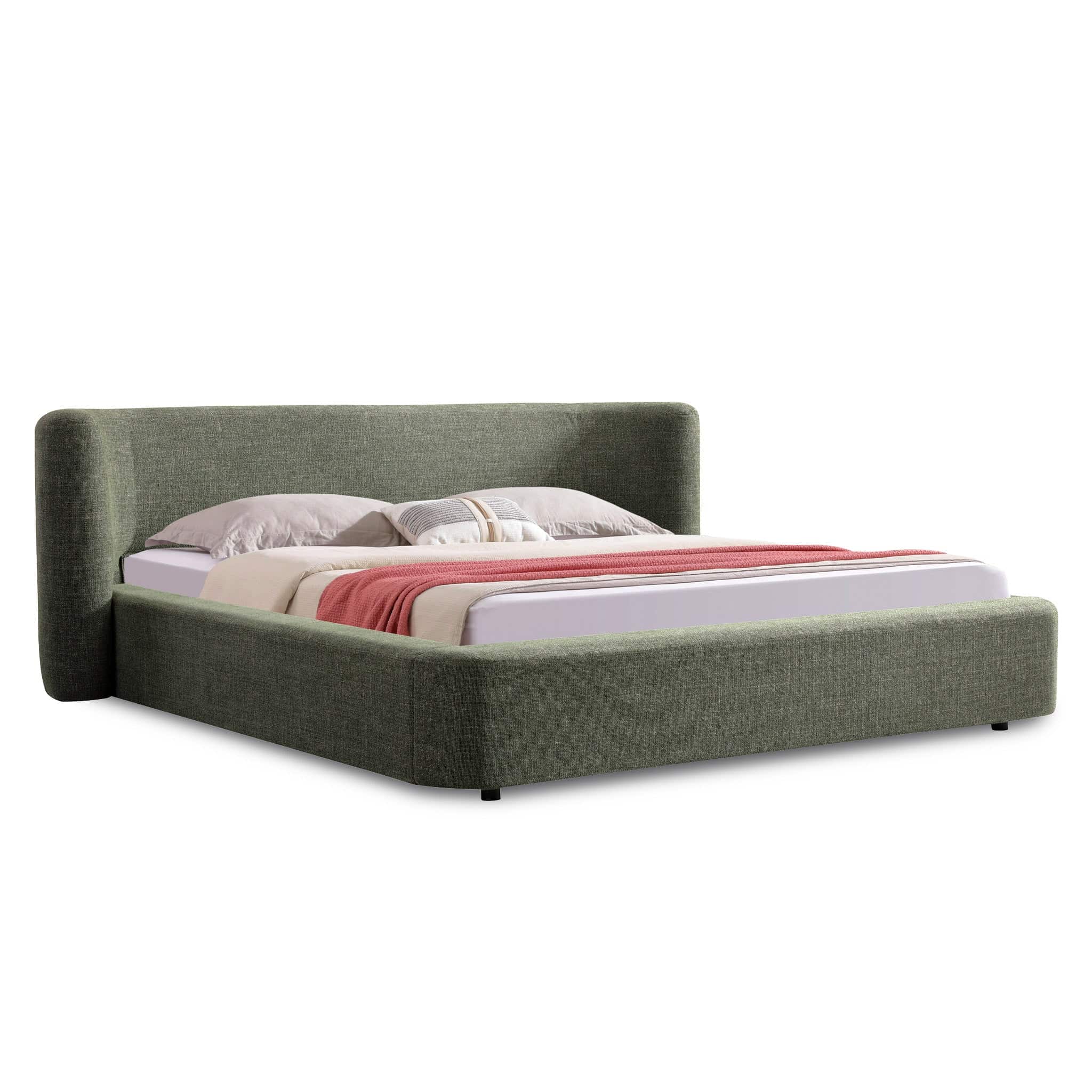 Queen Bed – Kaitoke Green (226cm (W) x 241cm (D) x 95cm (H))
