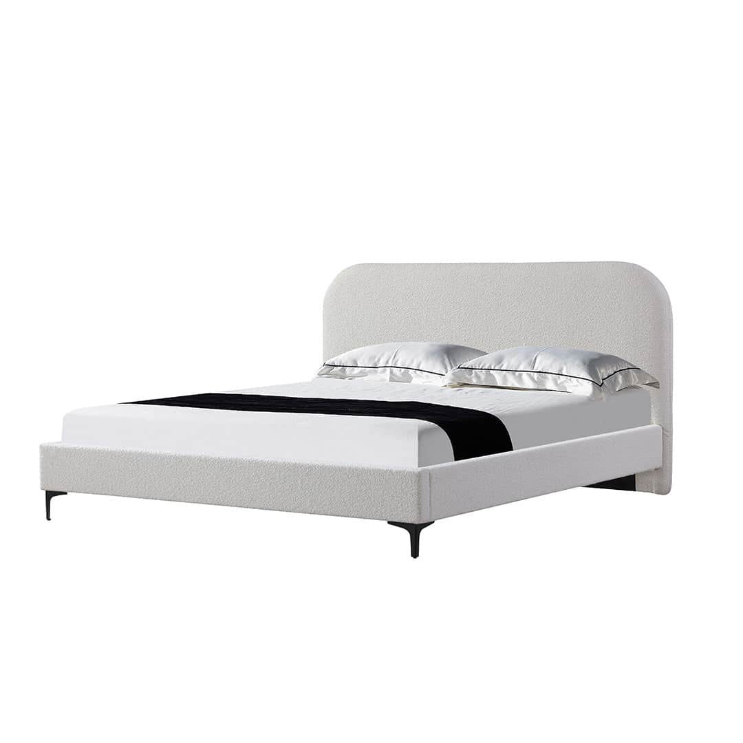 Queen Bed Frame – Cream White