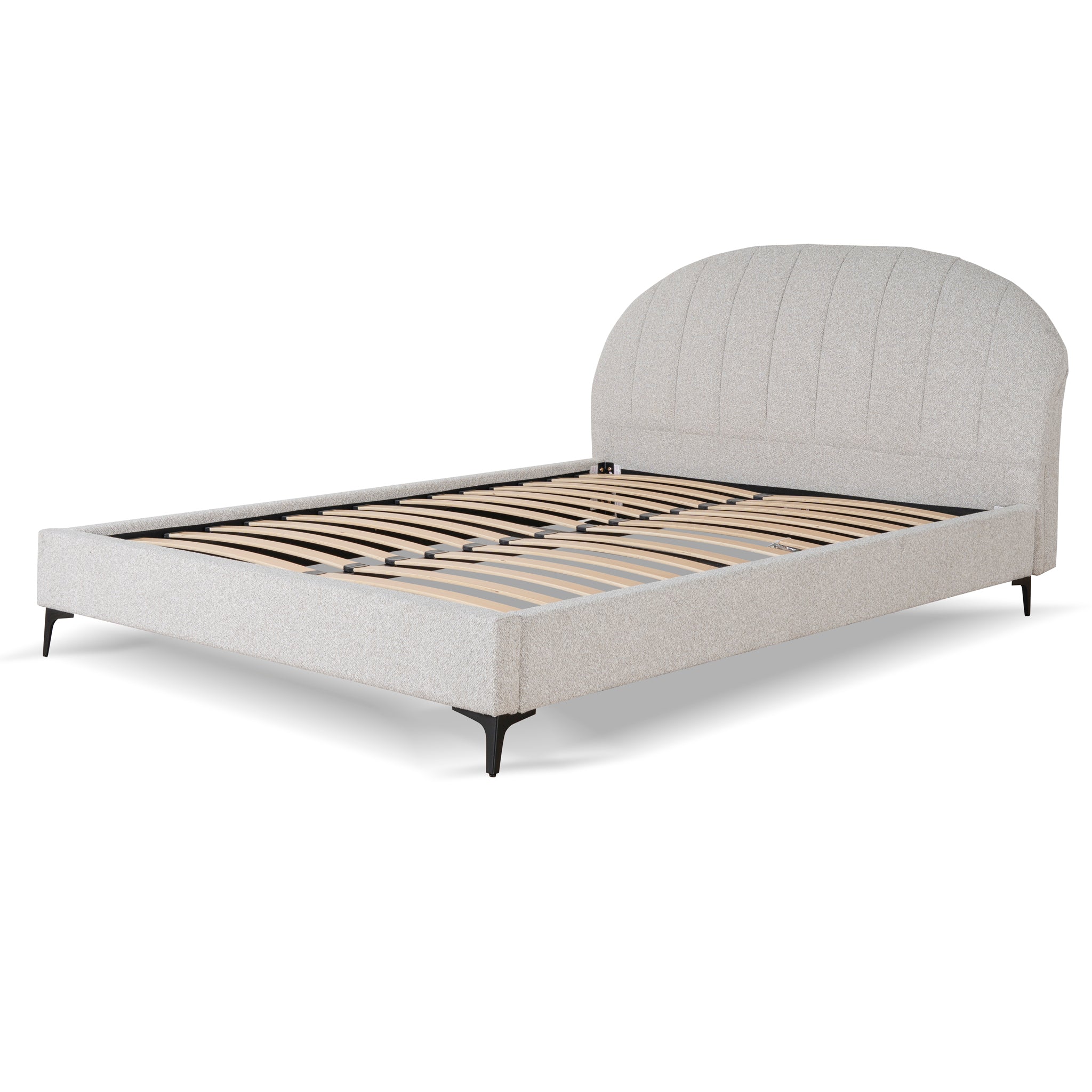 Fabric Queen Bed Frame – Clay Grey (170cm (W) x 239cm (D) x 108cm (H))