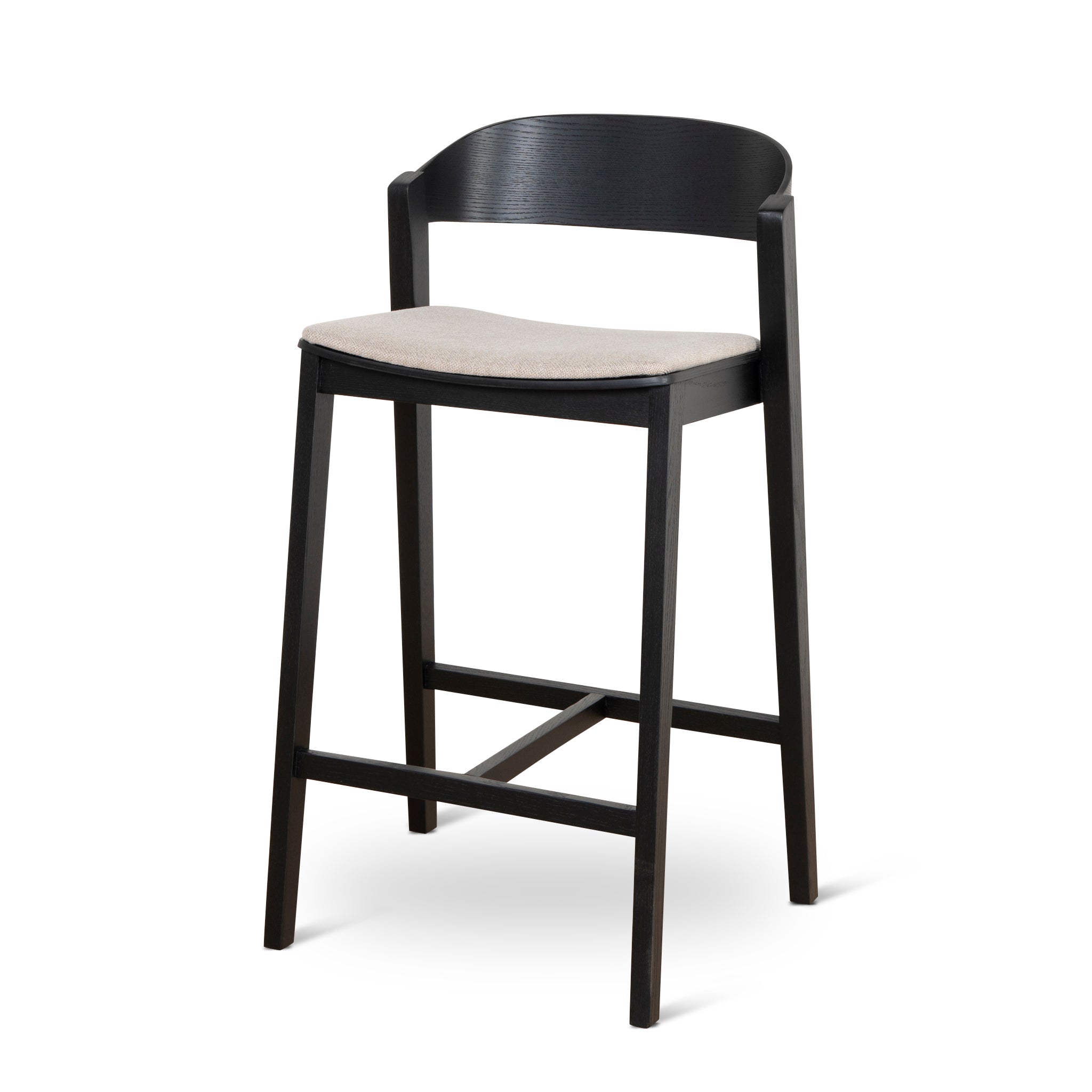 Black Bar Stool – Grey Seat