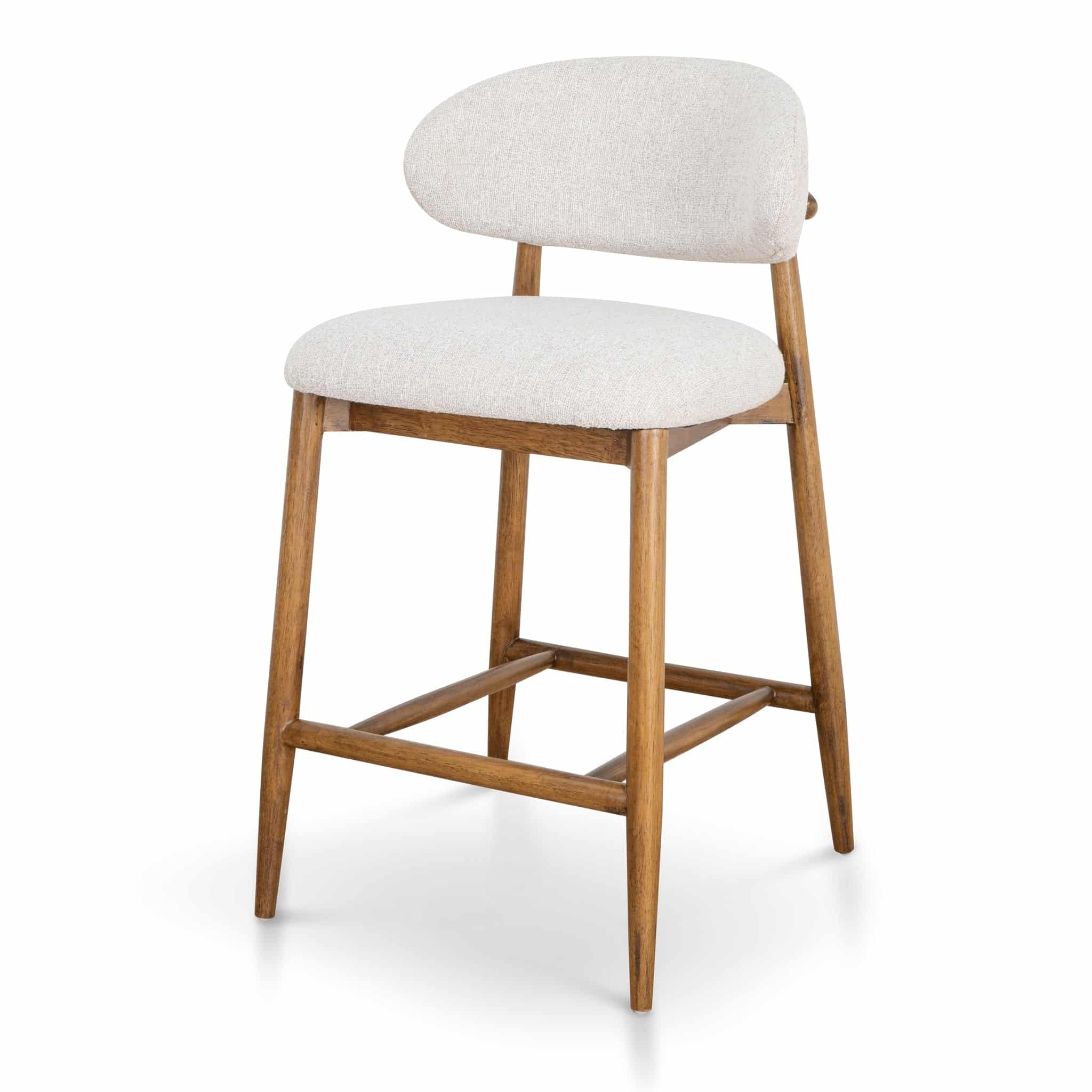65cm Coastal Beige Bar Stool – Walnut
