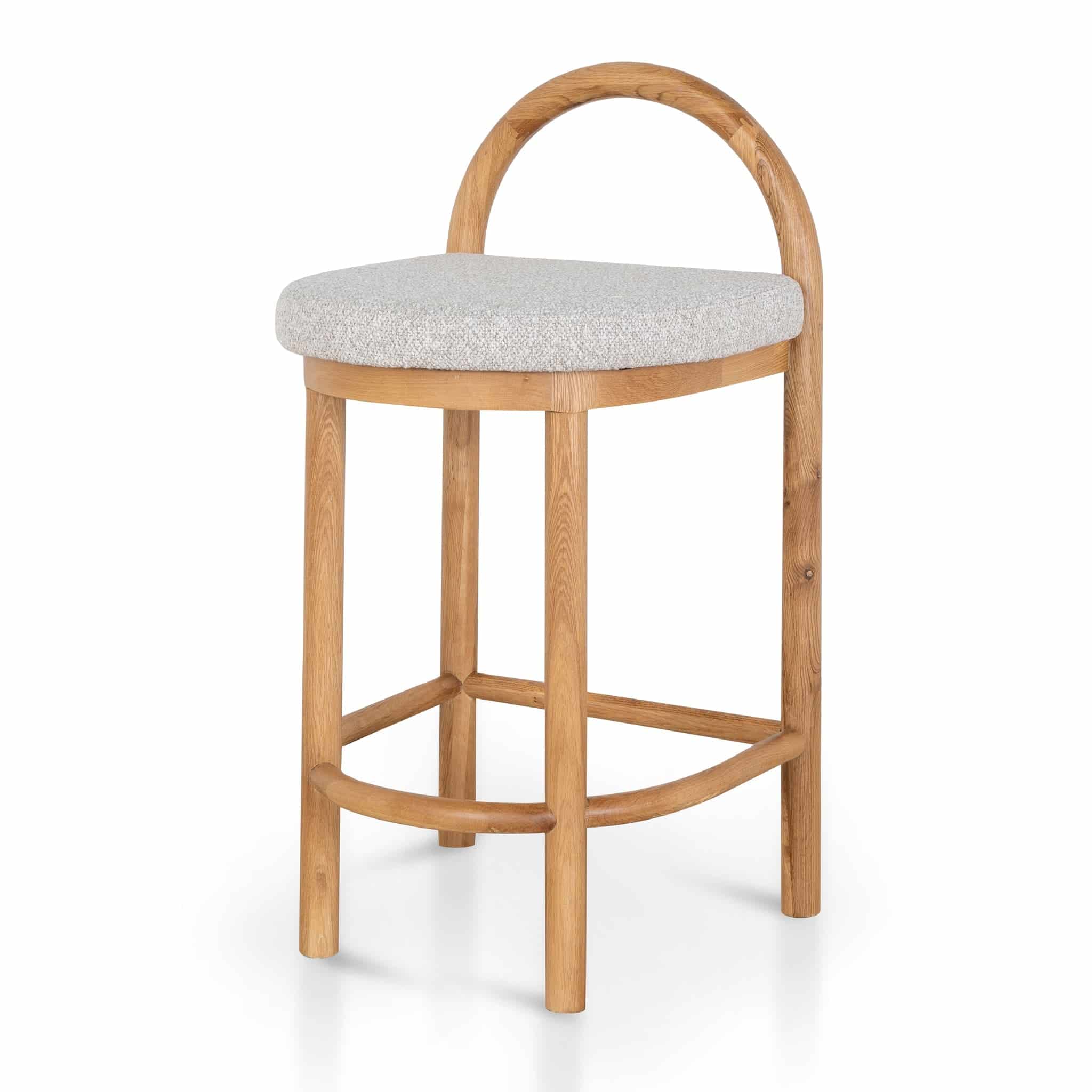 66cm Natural Bar Stool – Clay Grey