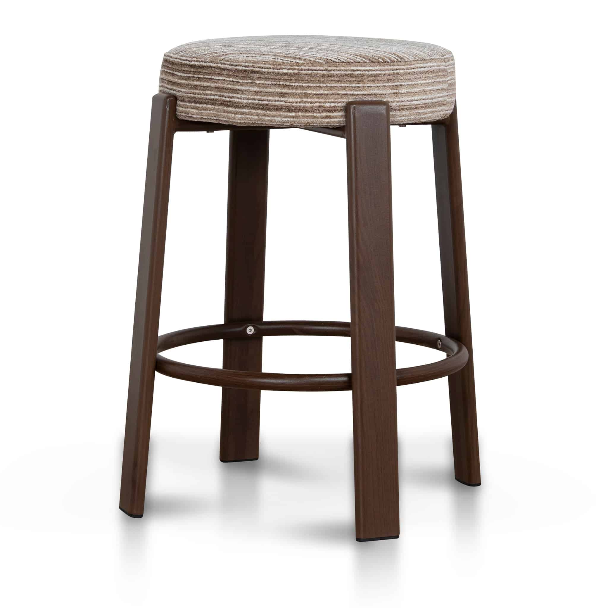 Walnut Barstool – Coconut Stripe