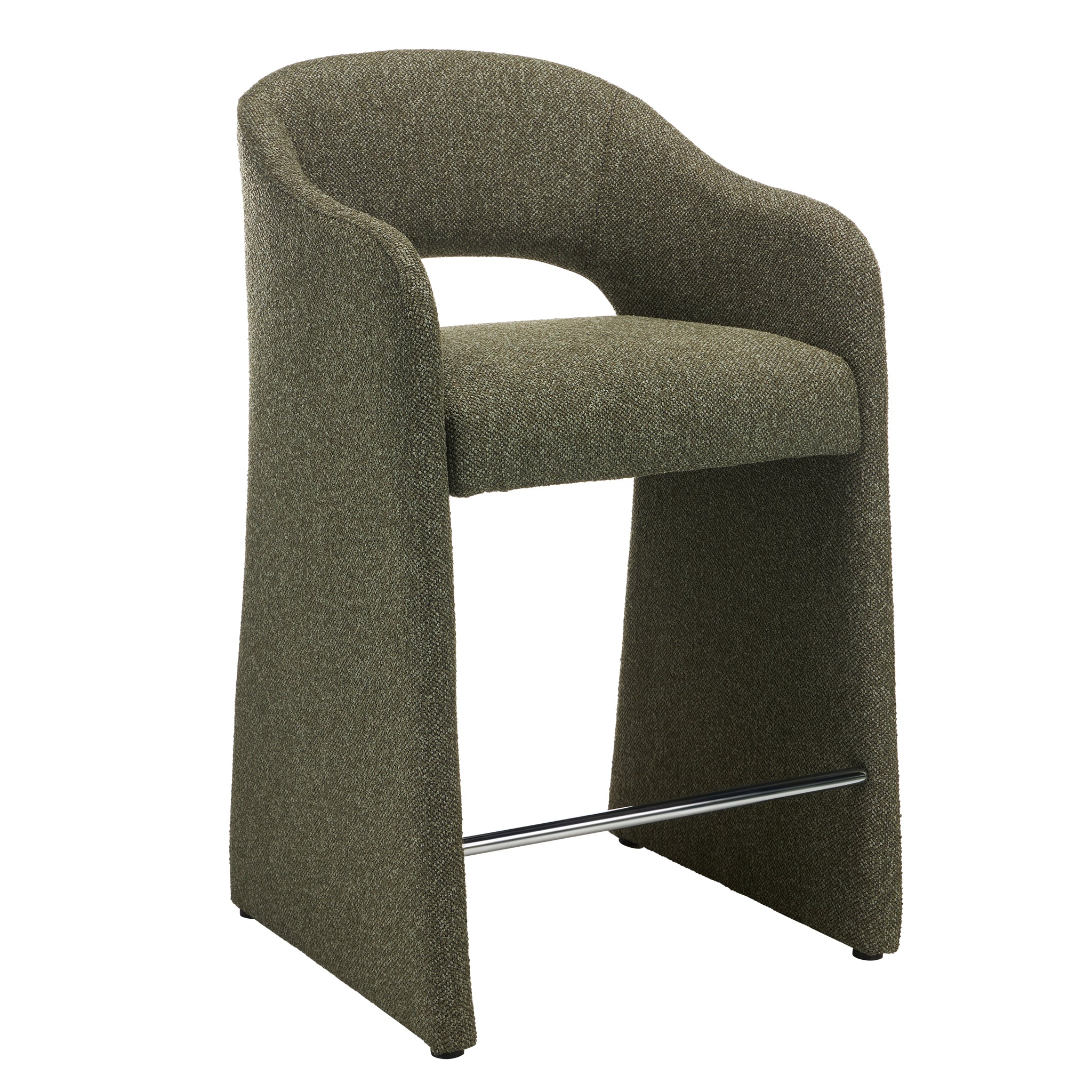 65cm Fabric Bar Stool – Twill Green (Set of 2)