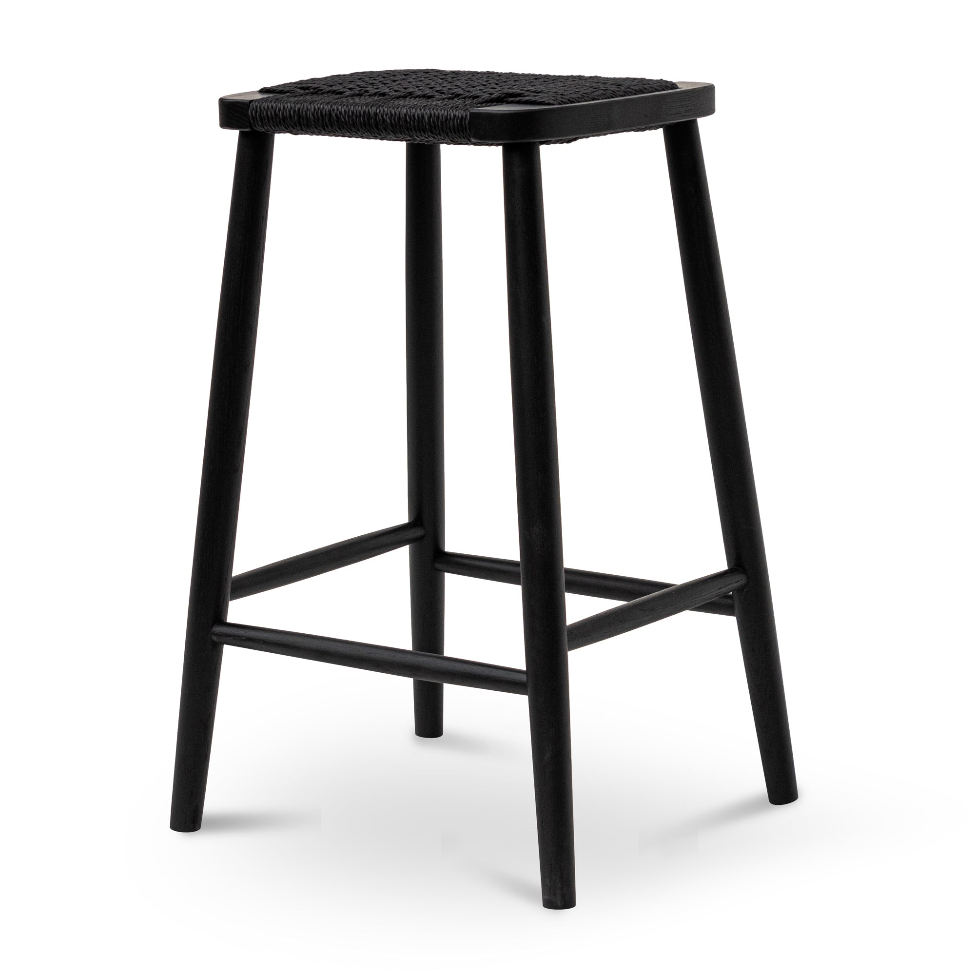 65cm Bar Stool – Full Black (35cm (W) x 30cm (D) x 65cm (H))