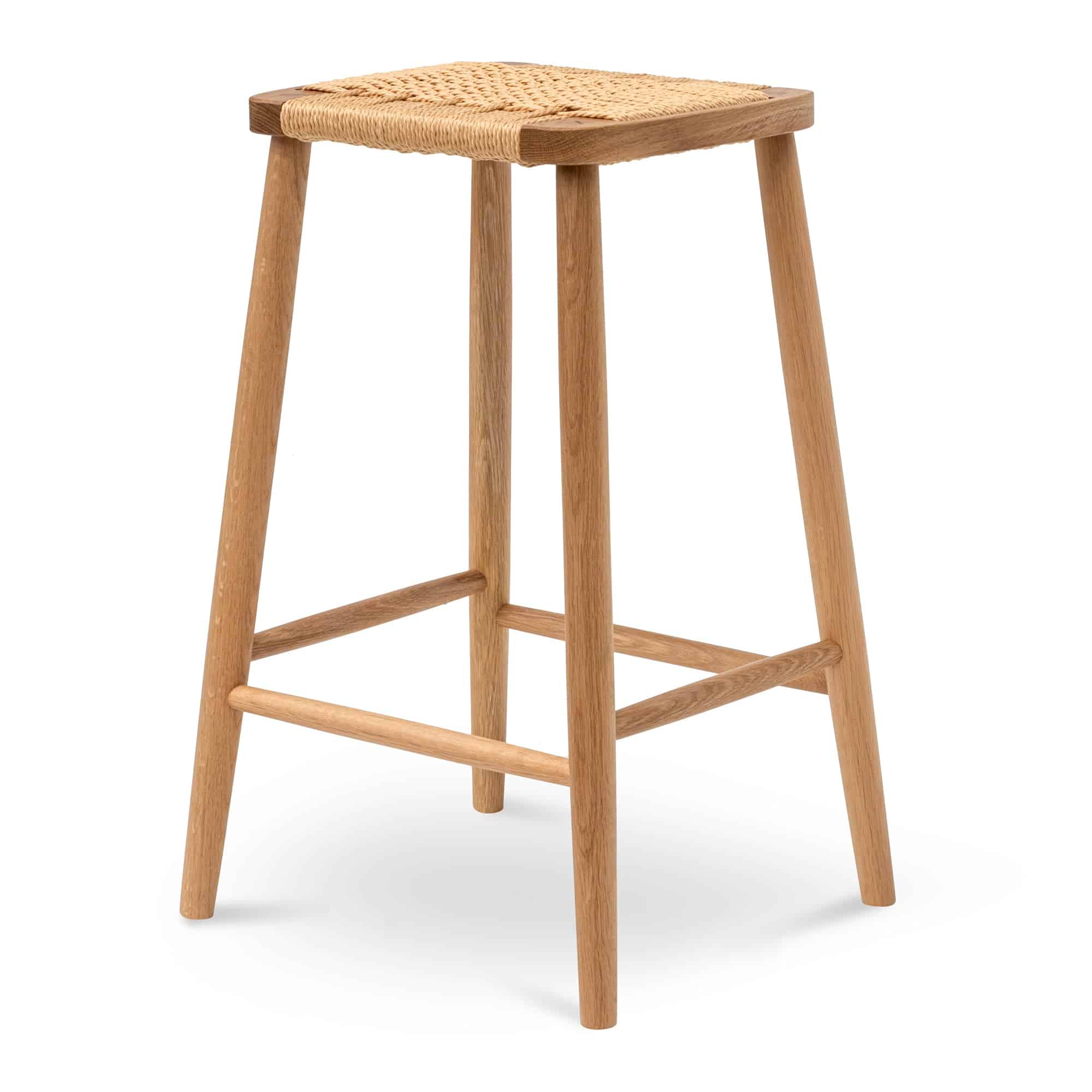 65cm Rattan Bar Stool – Natural (35cm (W) x 30cm (D) x 65cm (H))