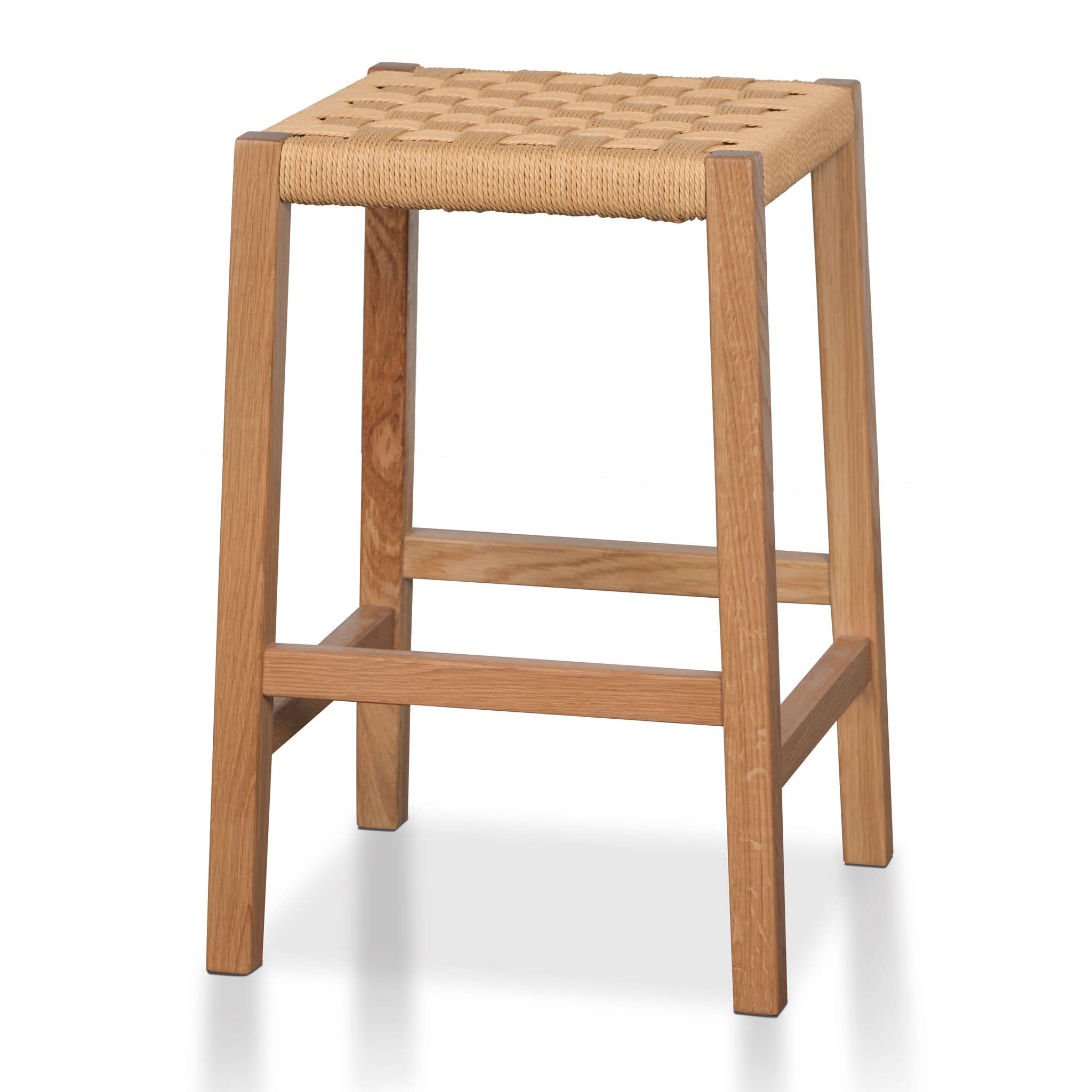 65cm Rattan Bar Stool – Natural (38cm (W) x 40cm (D) x 65cm (H))