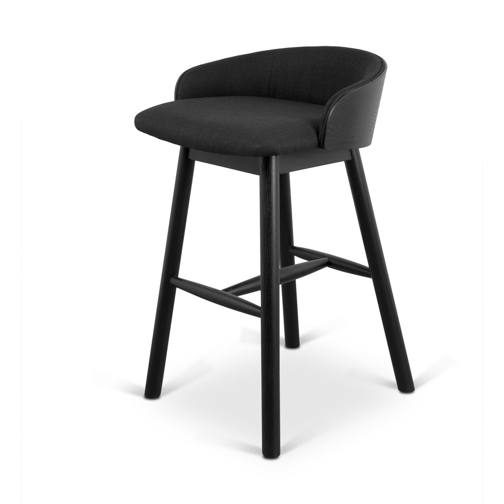65cm Bar Stool – Full Black (45cm (W) x 47cm (D) x 76.8cm (H))