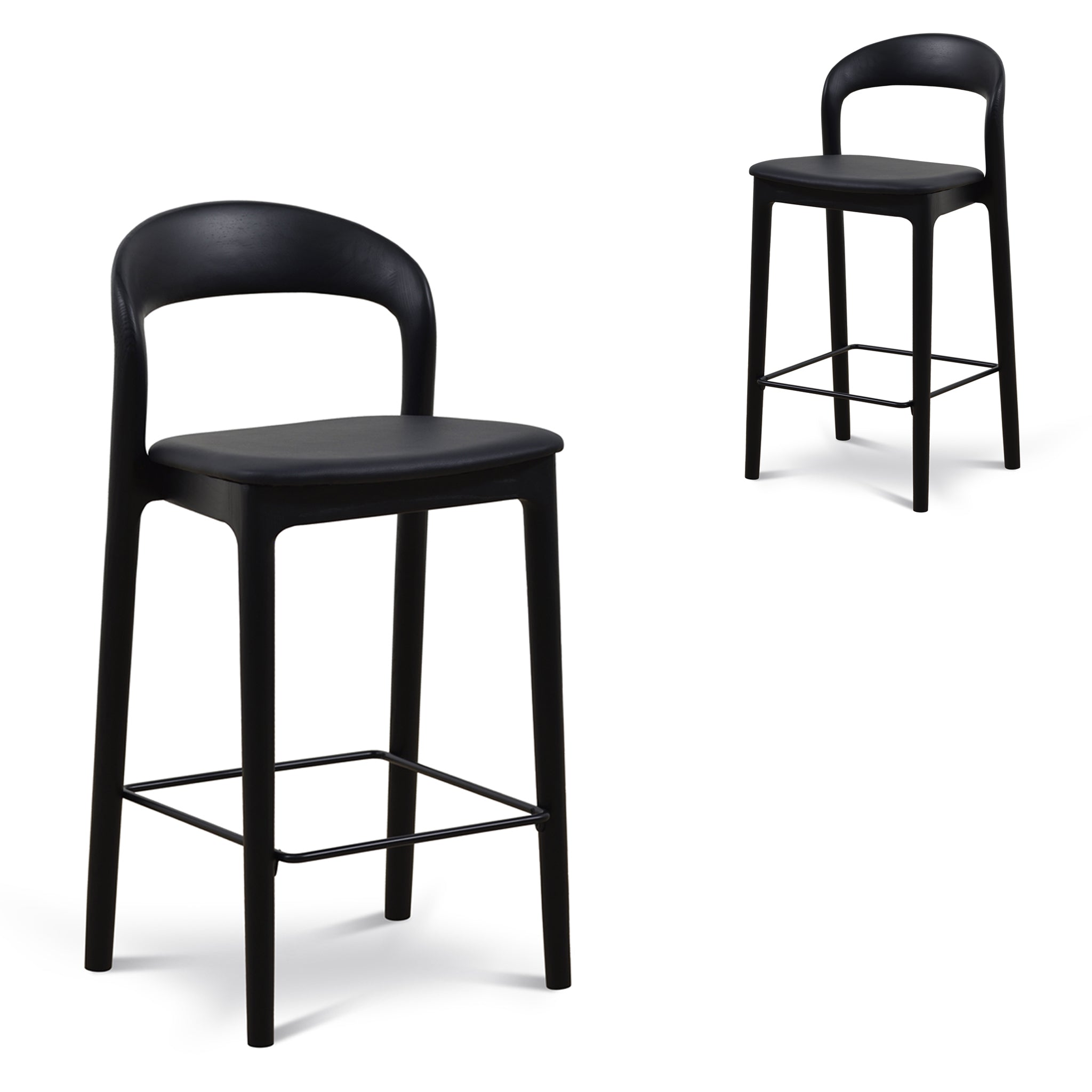 65cm Bar Stool – Full Black (Set of 2)
