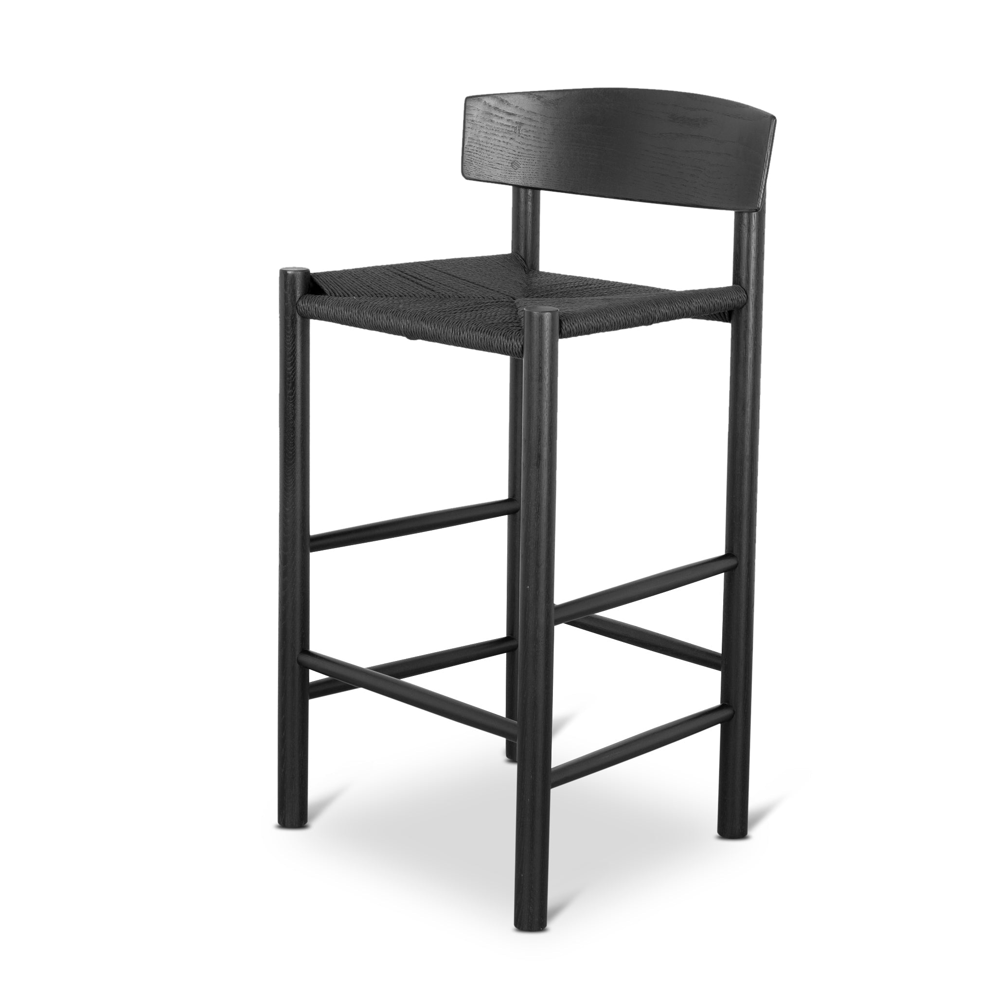 65cm Bar Stool – Full Black with Back Rest
