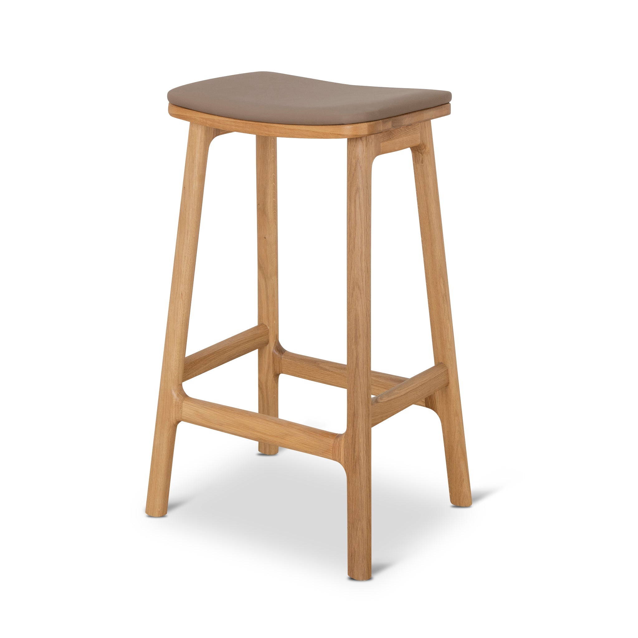 67cm Natural Bar Stool – Mocha Brown