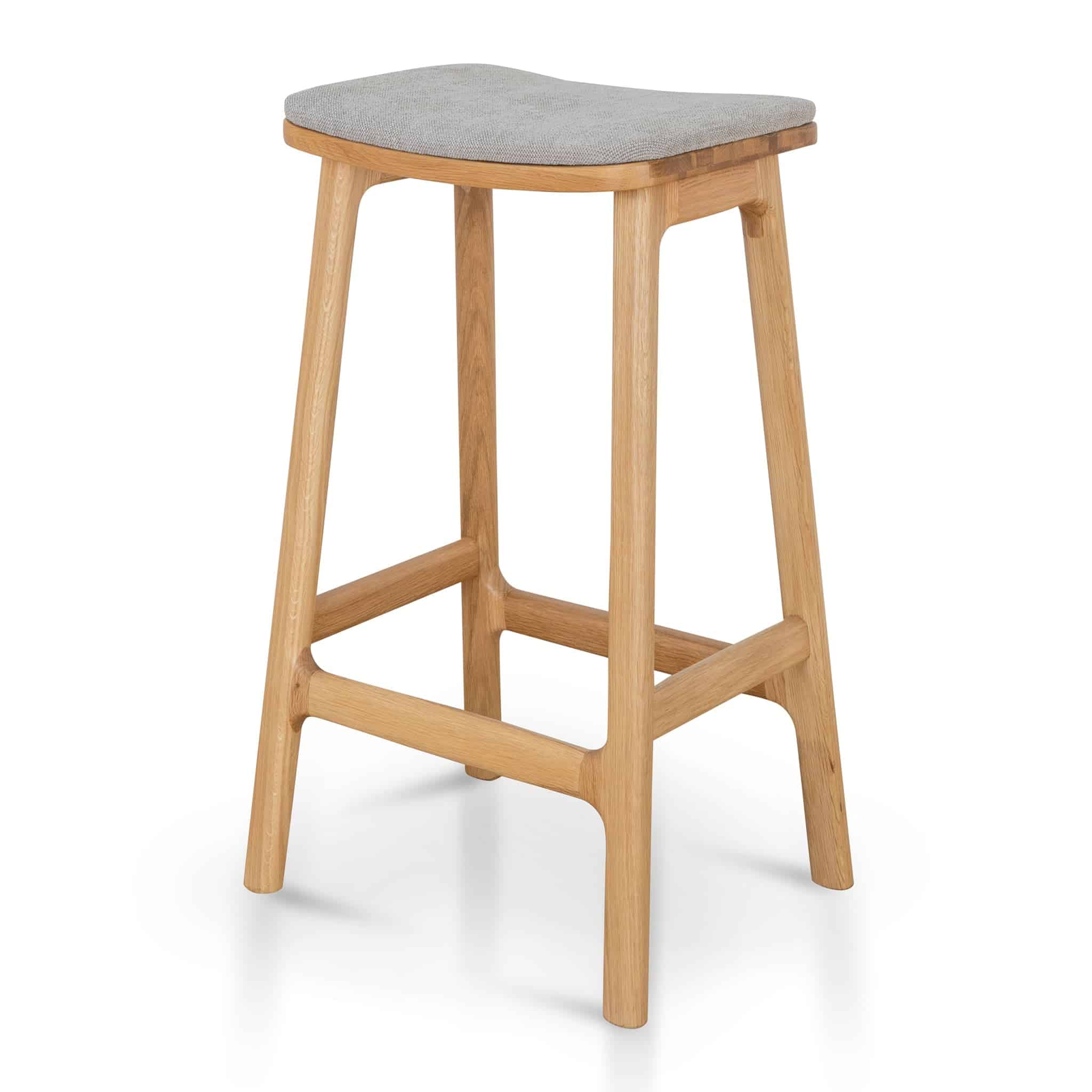 67cm Natural Bar Stool – Grey