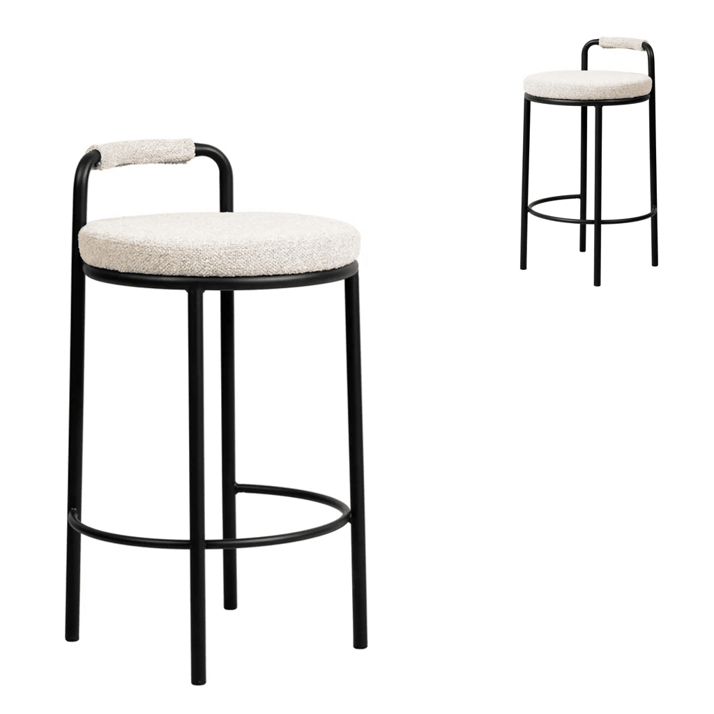 65cm Bar Stool – Clay Grey (Set of 2)