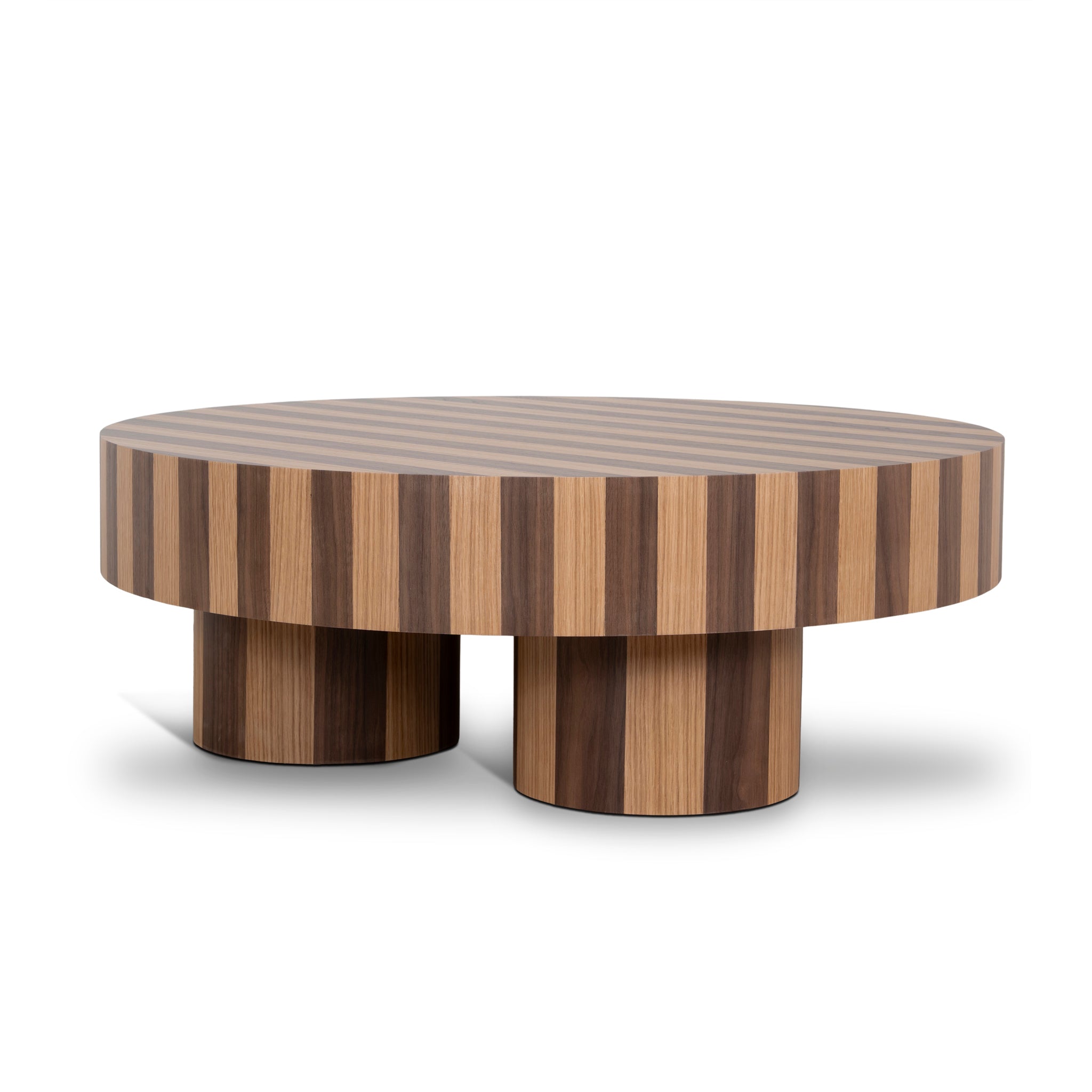 1m Round Coffee Table – Two Tone Natural