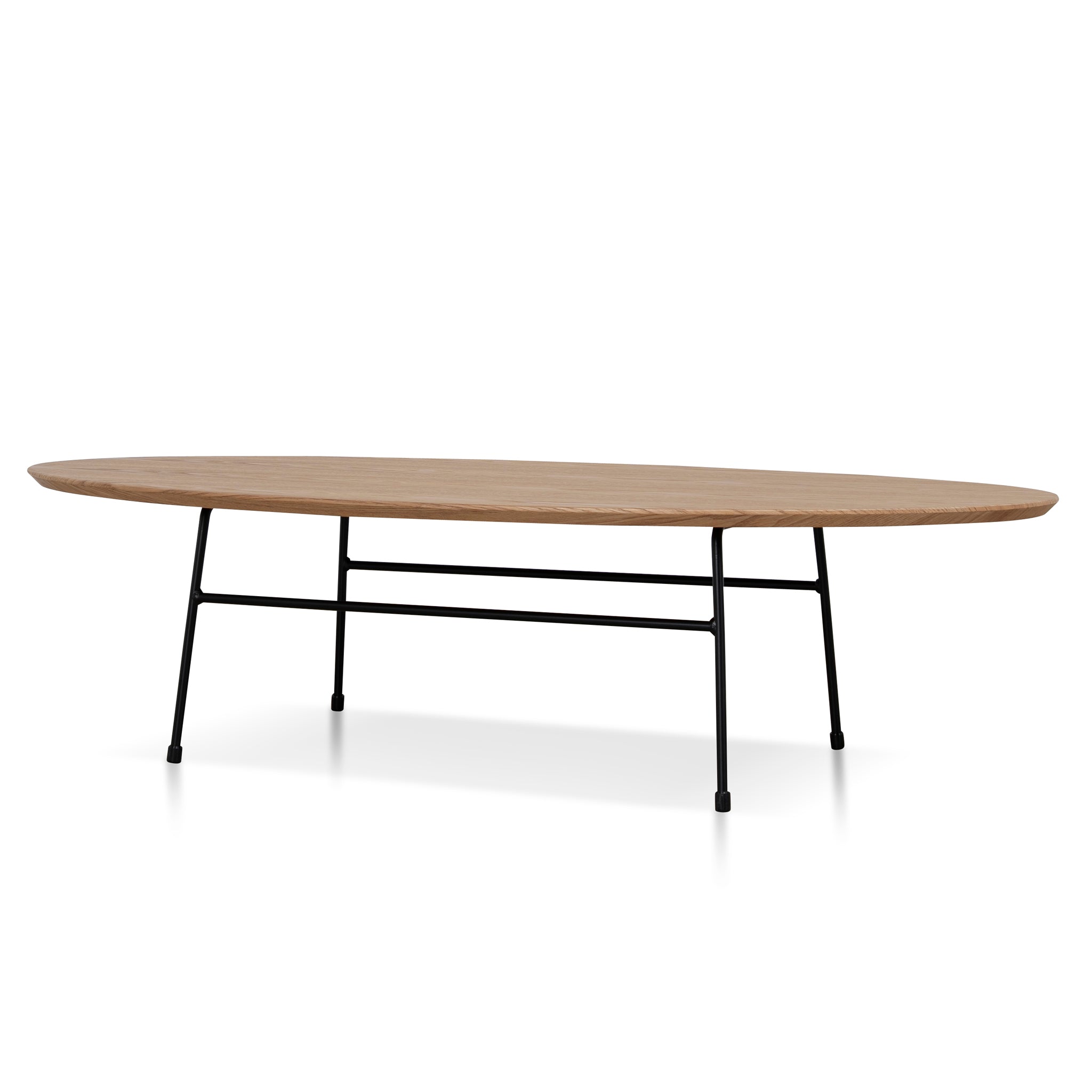 117.5cm Coffee Table – Natural Ash Veneer – Black Legs