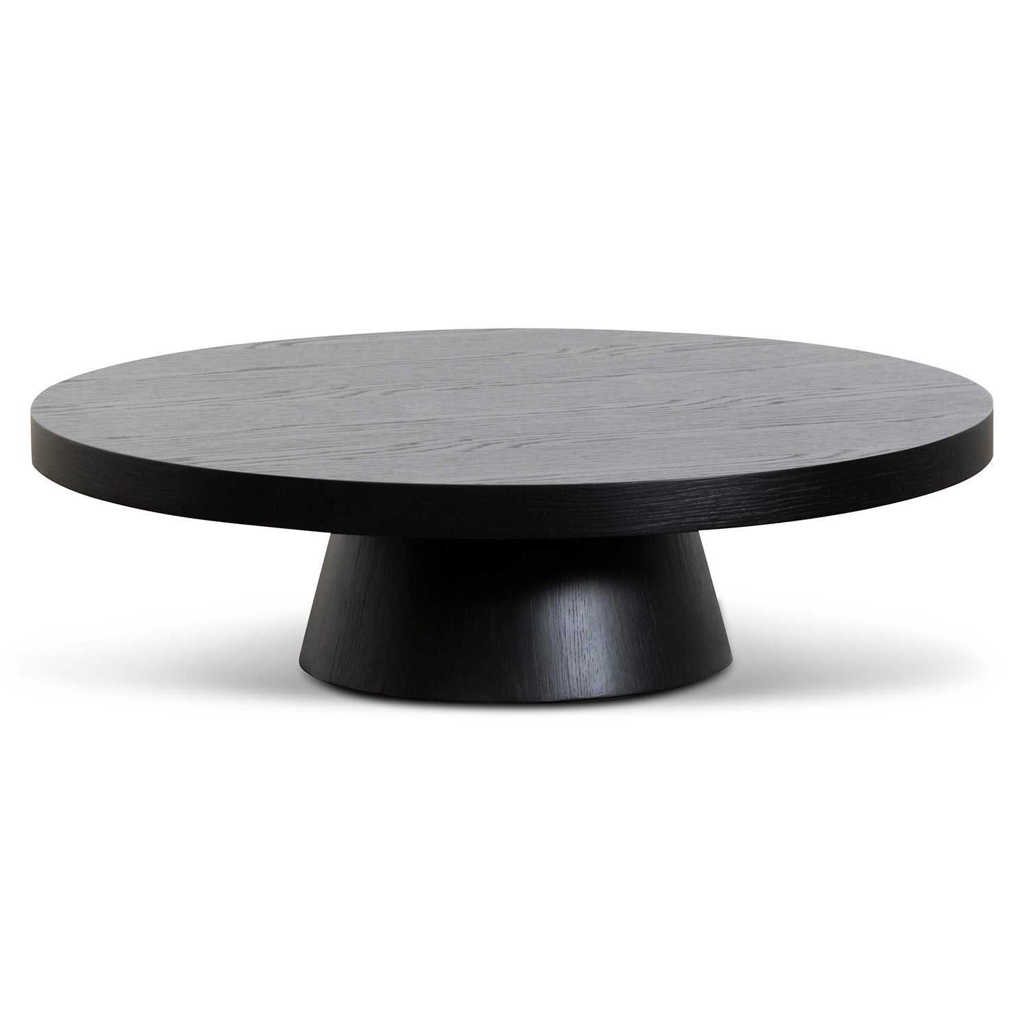 1.1m Round Coffee Table – Black Oak