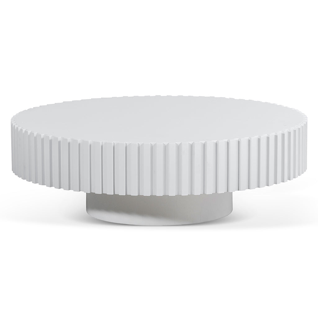 Oak Round Coffee Table – White