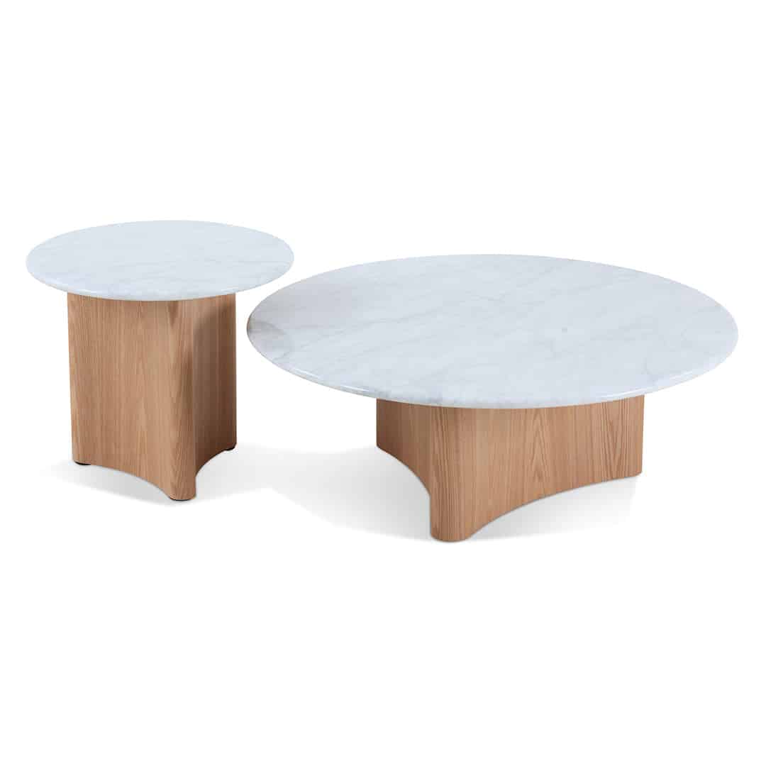 Nested Marble Coffee Table – Natural