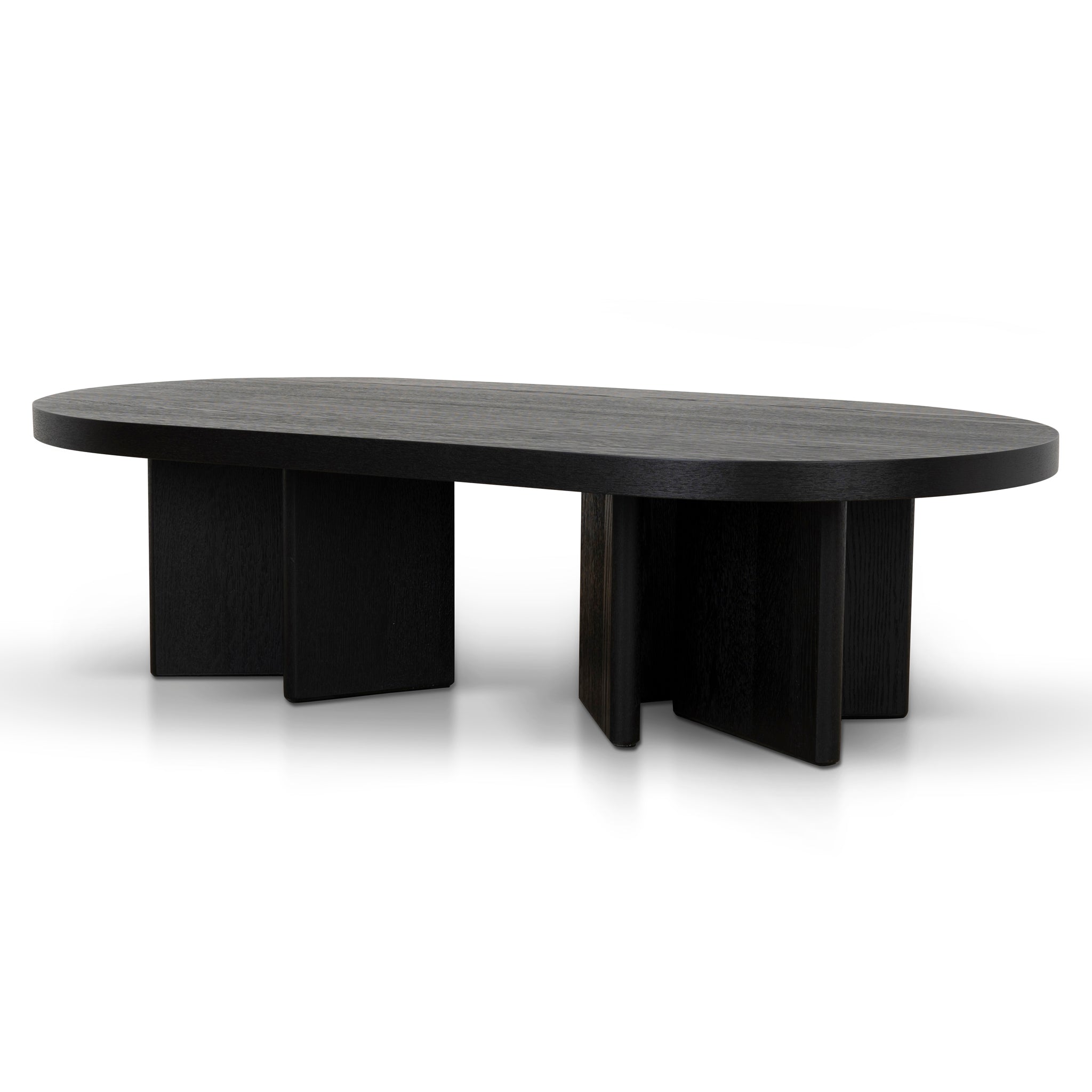 1.3m Pill Shape Coffee Table – Textured Espresso Black